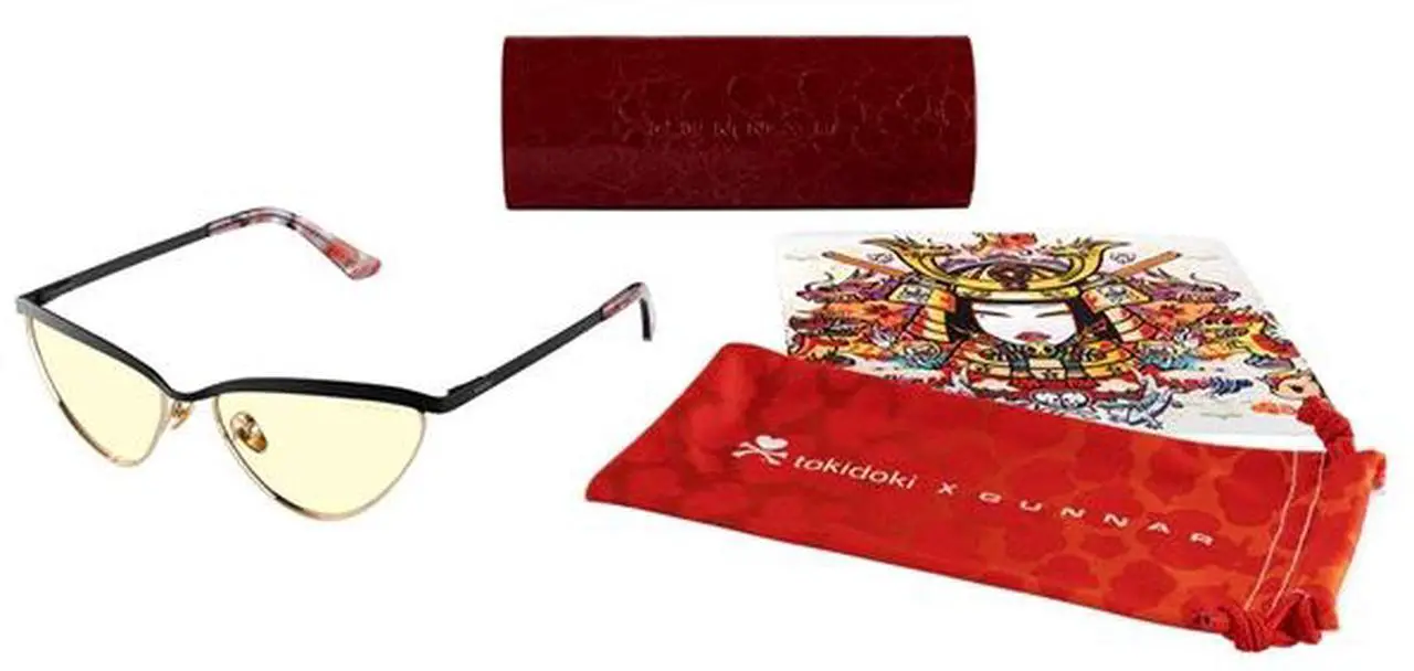 Alt view image 4 of 5 - Gunnar tokidoki Year of the Dragon Computer Glasses Onyx/Gold Frame, Clear Lens, 35% Blue Light & 100% UV Protection, YOD-12709