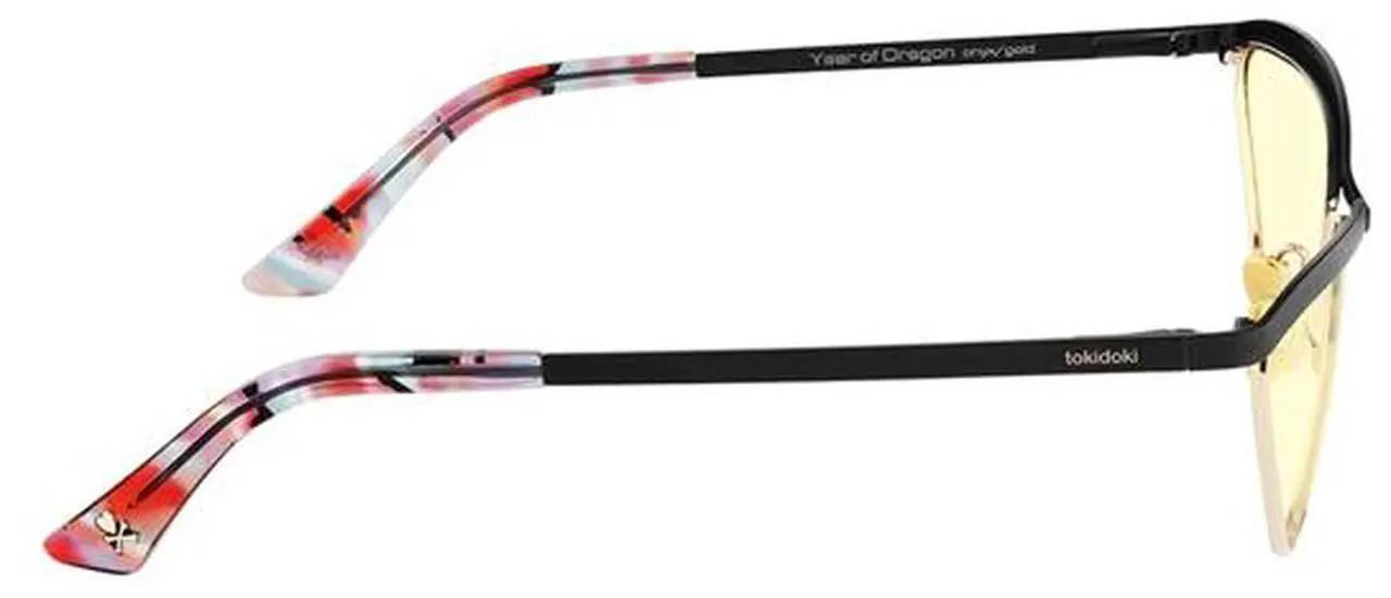 Alt view image 2 of 5 - Gunnar tokidoki Year of the Dragon Computer Glasses Onyx/Gold Frame, Clear Lens, 35% Blue Light & 100% UV Protection, YOD-12709