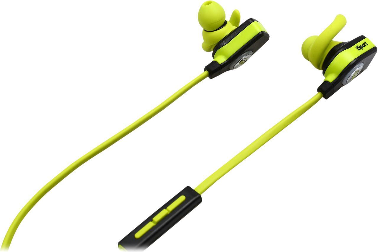 Alt view image 3 of 6 - Monster iSport SuperSlim Bluetooth Wireless In-Ear Headphones (Neon Green)