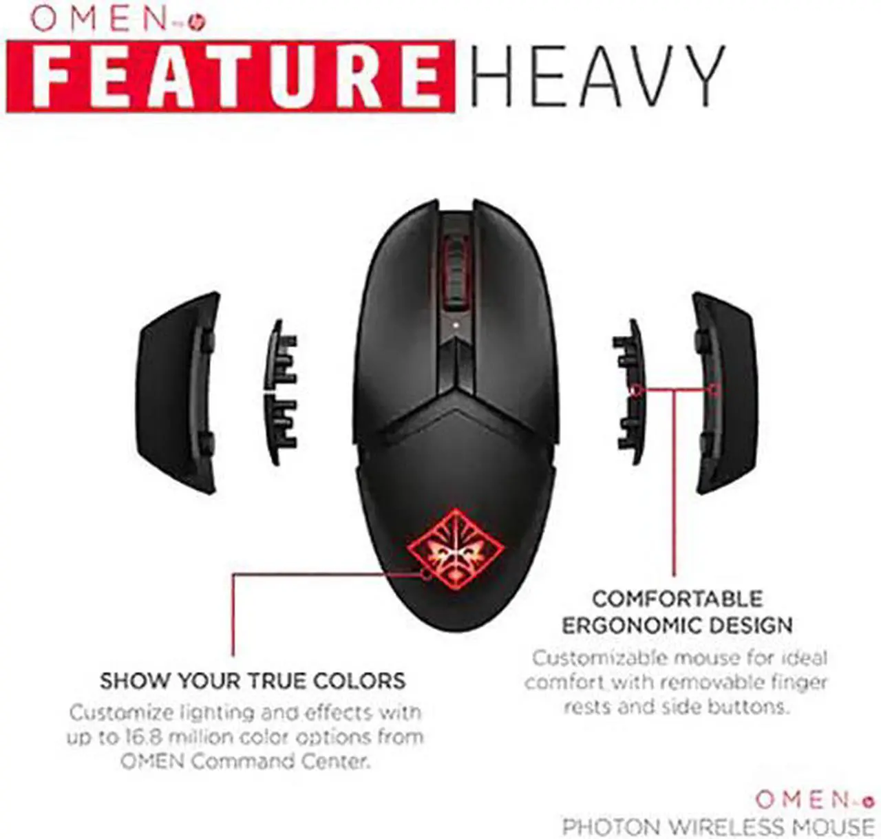 OMEN by HP Photon Wireless Gaming Mouse with Qi Wireless Charging ...