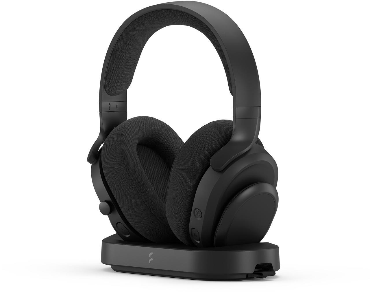 Alt view image 3 of 14 - Fractal Design Scape Dark RGB Wireless Gaming Headset w/ Immersive Audio, USB Dongle & BT 5.3, Charging Stand, 40-Hr Battery, compatible with PC, Mac, PS4, PS5, Switch, Mobile - Black (FD-HS-SCA1-01)