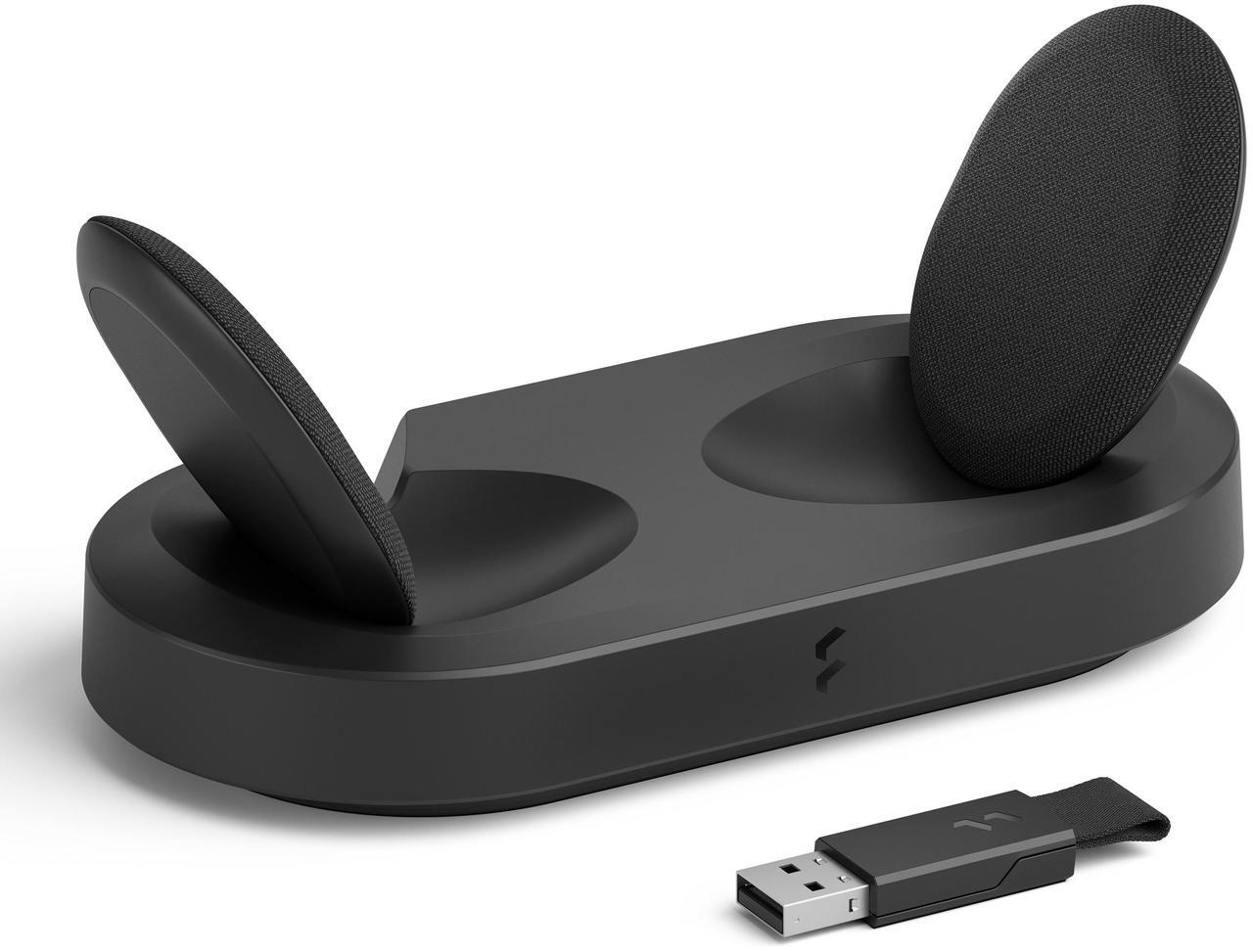 Alt view image 9 of 14 - Fractal Design Scape Dark RGB Wireless Gaming Headset w/ Immersive Audio, USB Dongle & BT 5.3, Charging Stand, 40-Hr Battery, compatible with PC, Mac, PS4, PS5, Switch, Mobile - Black (FD-HS-SCA1-01)