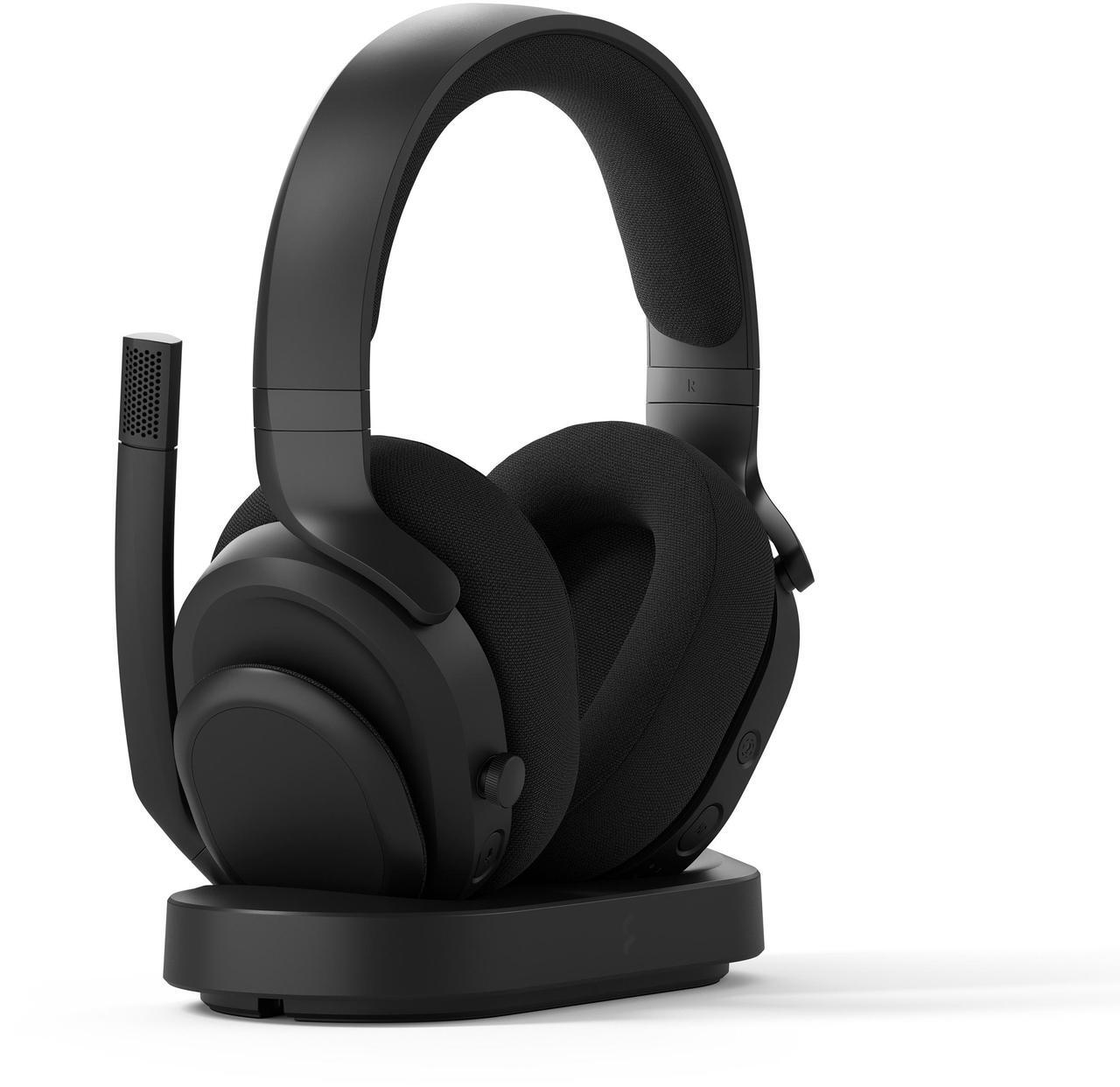 Alt view image 4 of 14 - Fractal Design Scape Dark RGB Wireless Gaming Headset w/ Immersive Audio, USB Dongle & BT 5.3, Charging Stand, 40-Hr Battery, compatible with PC, Mac, PS4, PS5, Switch, Mobile - Black (FD-HS-SCA1-01)