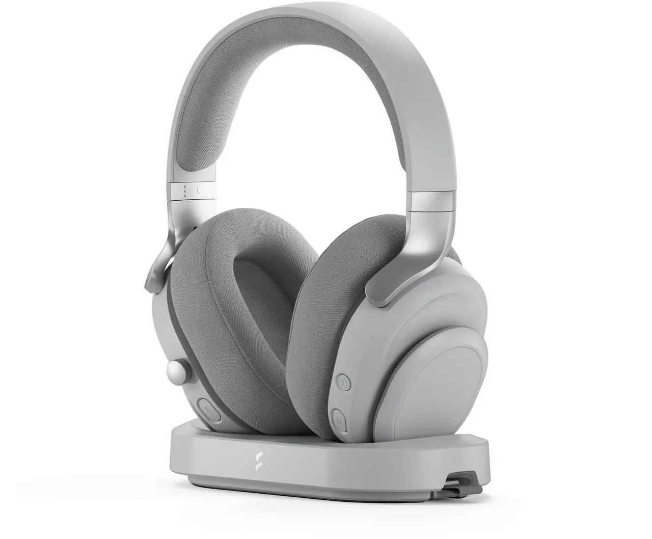 Alt view image 3 of 16 - Fractal Design Scape Light RGB Wireless Gaming Headset w/ Immersive Audio, USB Dongle & BT 5.3, Charging Stand, 40-Hr Battery, compatible with PC, Mac, PS4, PS5, Switch, Mobile - Gray (FD-HS-SCA1-02)