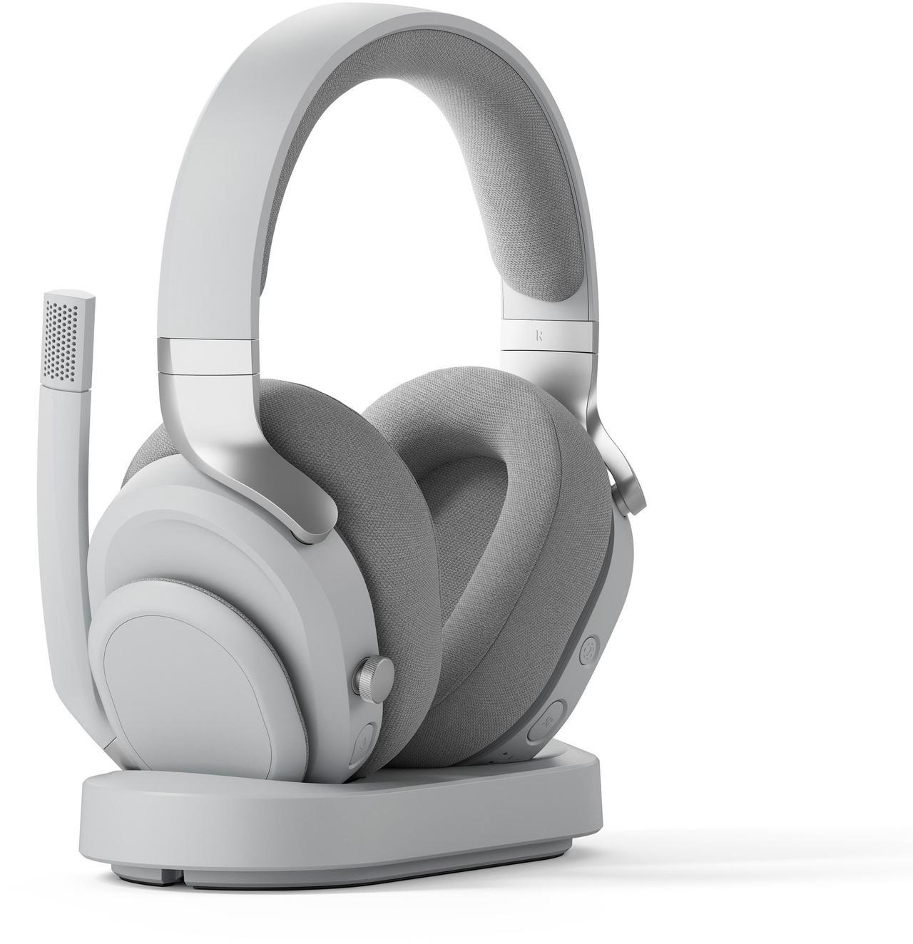 Alt view image 4 of 16 - Fractal Design Scape Light RGB Wireless Gaming Headset w/ Immersive Audio, USB Dongle & BT 5.3, Charging Stand, 40-Hr Battery, compatible with PC, Mac, PS4, PS5, Switch, Mobile - Gray (FD-HS-SCA1-02)