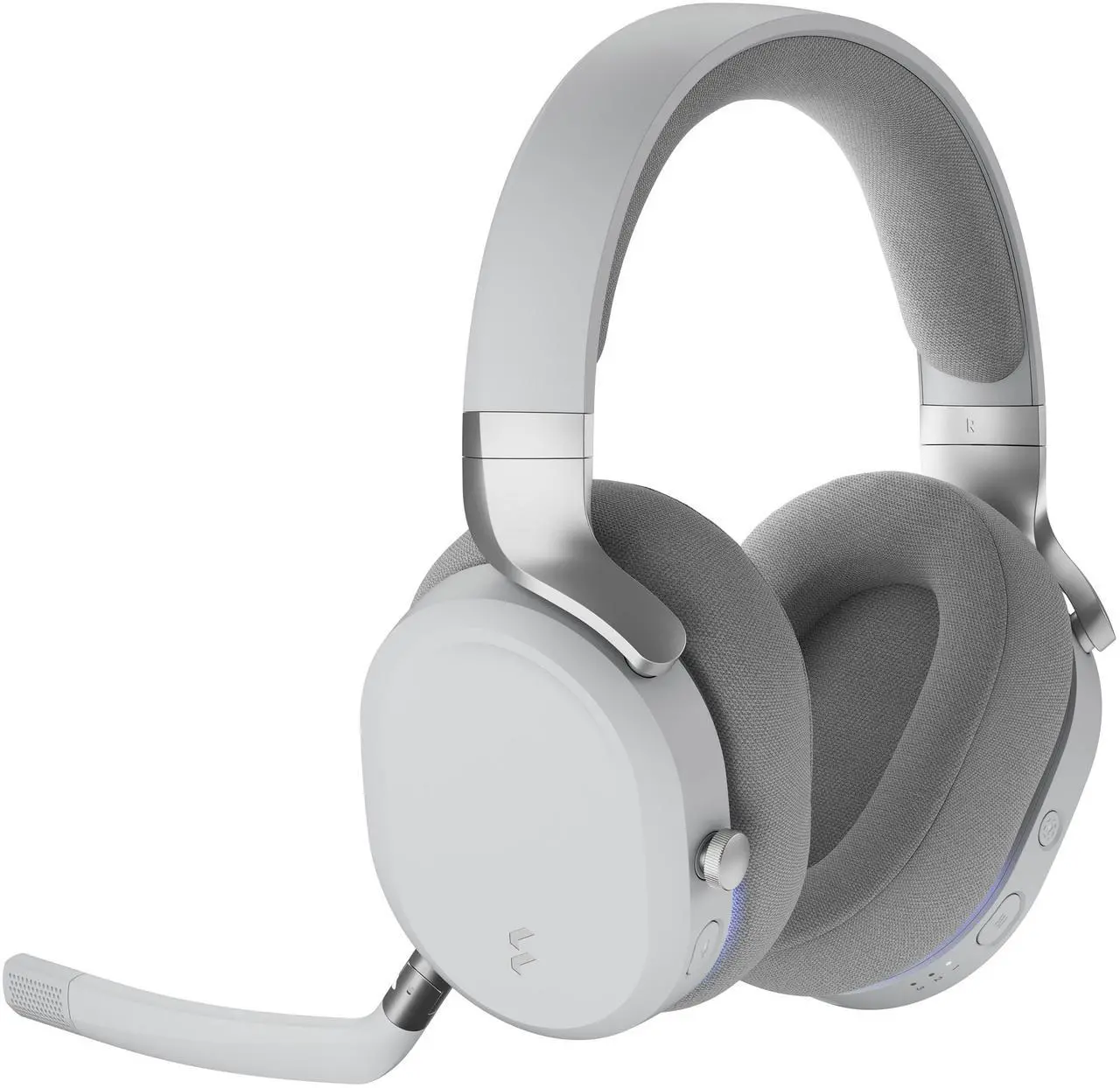 Alt view image 5 of 16 - Fractal Design Scape Light RGB Wireless Gaming Headset w/ Immersive Audio, USB Dongle & BT 5.3, Charging Stand, 40-Hr Battery, compatible with PC, Mac, PS4, PS5, Switch, Mobile - Gray (FD-HS-SCA1-02)