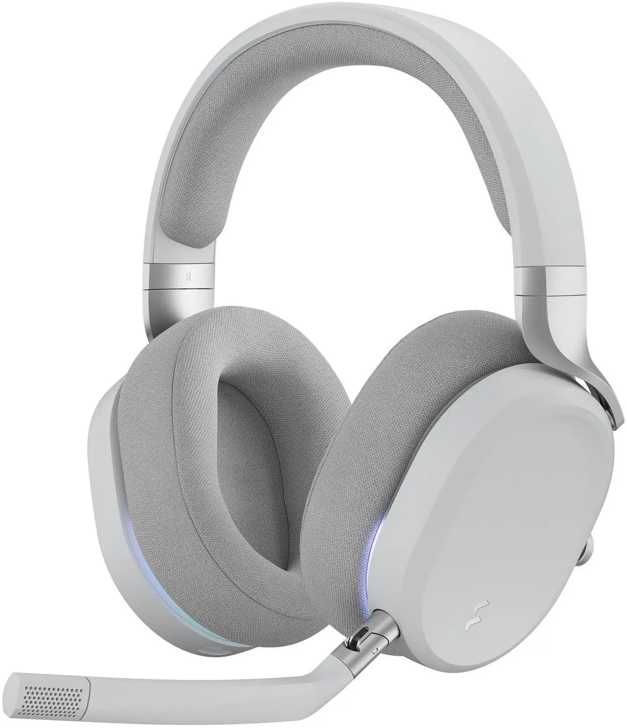 Alt view image 2 of 16 - Fractal Design Scape Light RGB Wireless Gaming Headset w/ Immersive Audio, USB Dongle & BT 5.3, Charging Stand, 40-Hr Battery, compatible with PC, Mac, PS4, PS5, Switch, Mobile - Gray (FD-HS-SCA1-02)