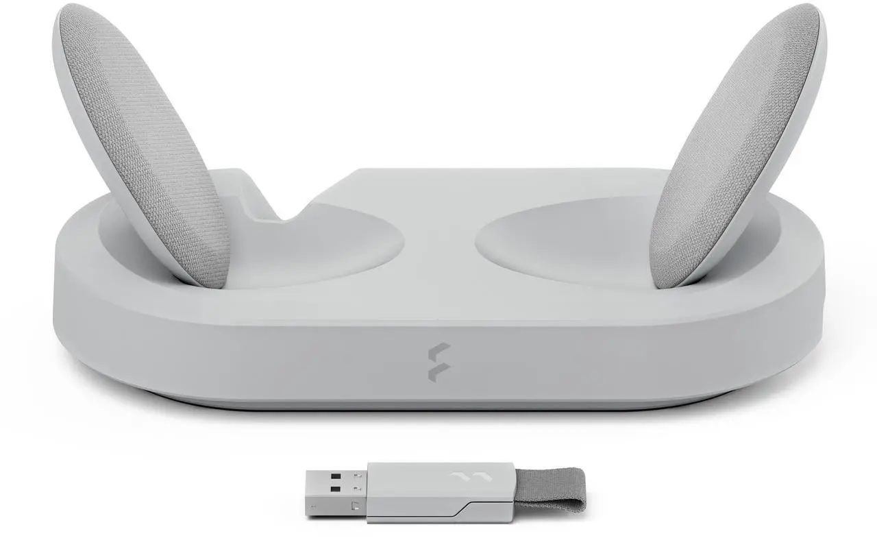 Alt view image 8 of 16 - Fractal Design Scape Light RGB Wireless Gaming Headset w/ Immersive Audio, USB Dongle & BT 5.3, Charging Stand, 40-Hr Battery, compatible with PC, Mac, PS4, PS5, Switch, Mobile - Gray (FD-HS-SCA1-02)