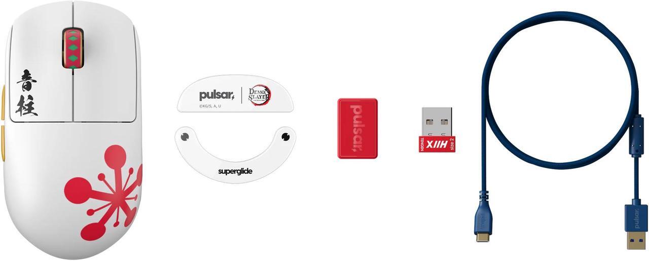 Alt view image 2 of 6 - Pulsar Gaming Gears X2H (High Hump) Demon Slayer Edition - Wireless Gaming Mouse, Ultra Lightweight 55g, PAW3395 26K DPI, 1ms Polling Rate, Optical, Symmetrical Shape, Lag-Free 2.4 GHz, Uzui Tengen