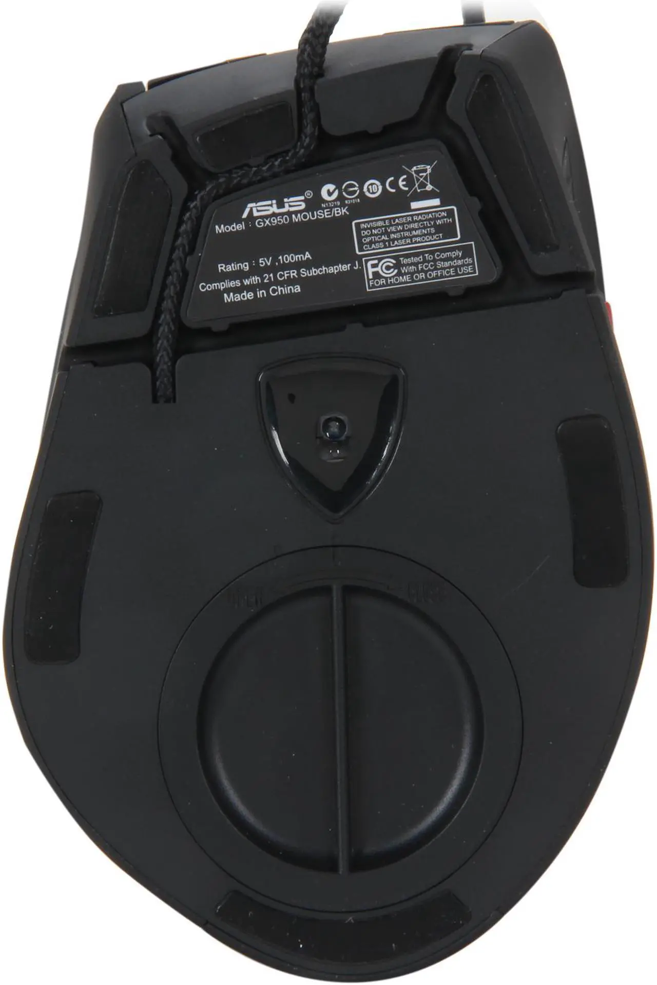 Alt view image 3 of 6 - ASUS ROG GX950 90-XB3L00MU00000- Black 1 x Wheel USB Wired Laser Mouse