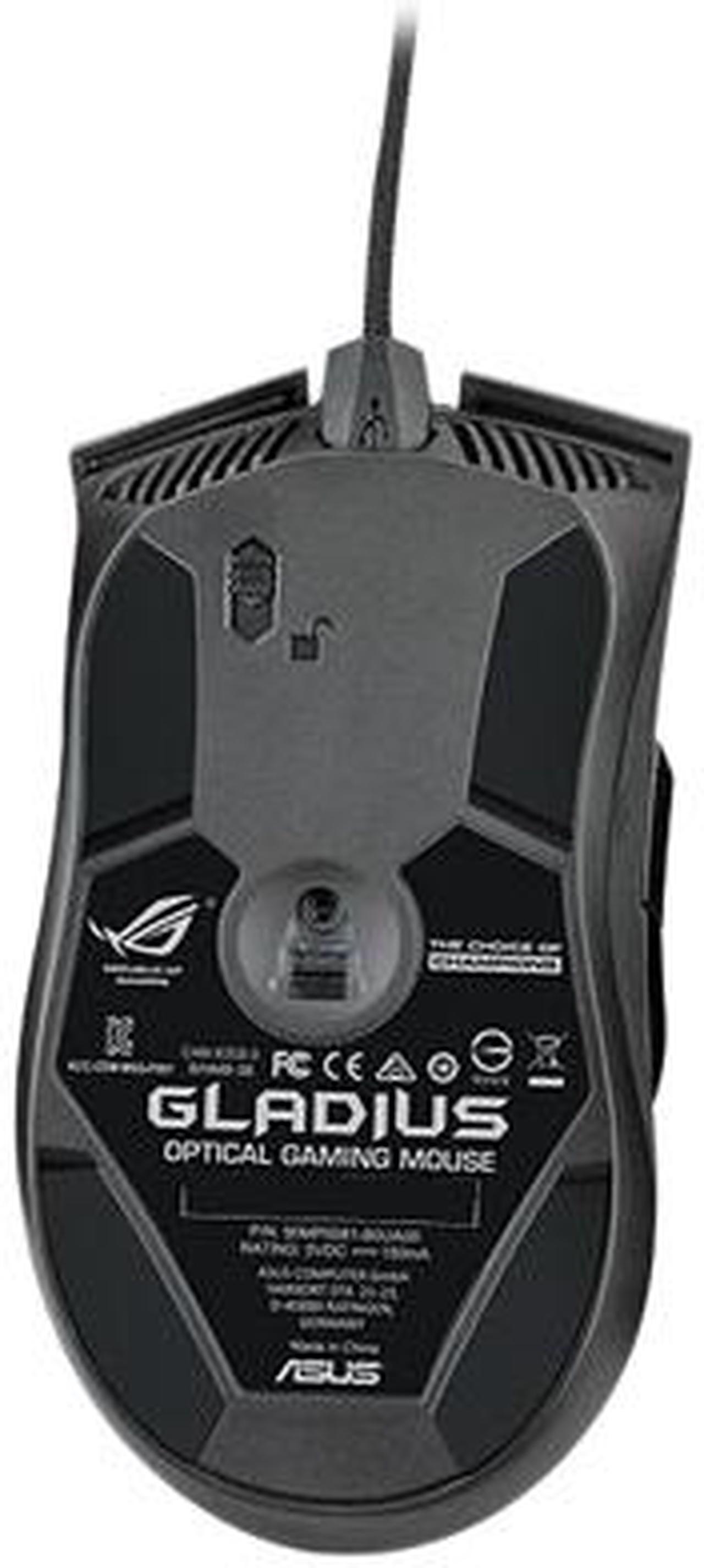 Alt view image 6 of 7 - ASUS ROG Gladius Wired Optical Gaming Mouse, 6400 DPI, Steel Grey