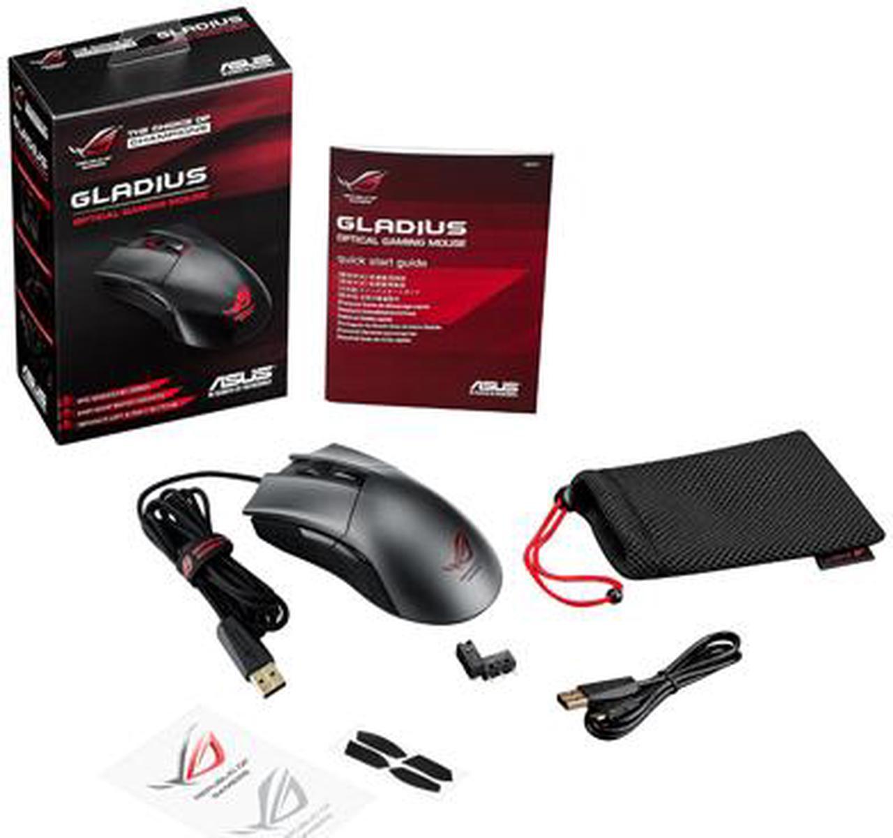 Alt view image 8 of 7 - ASUS ROG Gladius Wired Optical Gaming Mouse, 6400 DPI, Steel Grey