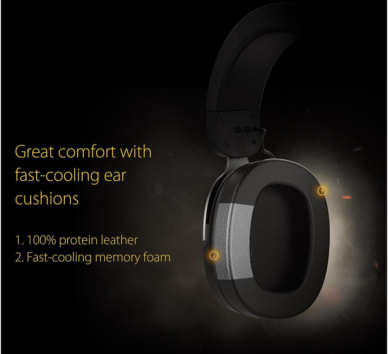 Alt view image 4 of 6 - ASUS TUF H3 Gaming Headset H3 – Discord, TeamSpeak Certified |7.1 Surround Sound | Gaming Headphones with Boom Microphone for PC, Playstation 4, Nintendo Switch, Xbox One, Mobile Devices