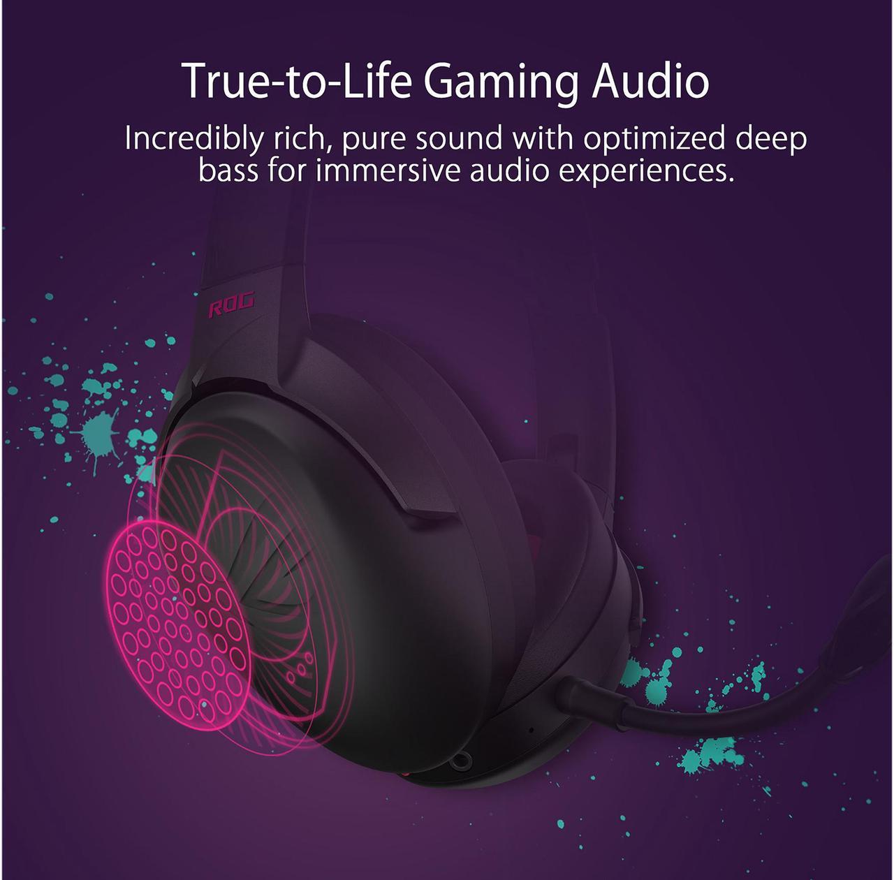 Alt view image 4 of 7 - ASUS ROG Strix Go 2.4 Electro Punk 3.5mm/ USB Connector Circumaural USB-C 2.4 GHz Wireless Gaming Headset