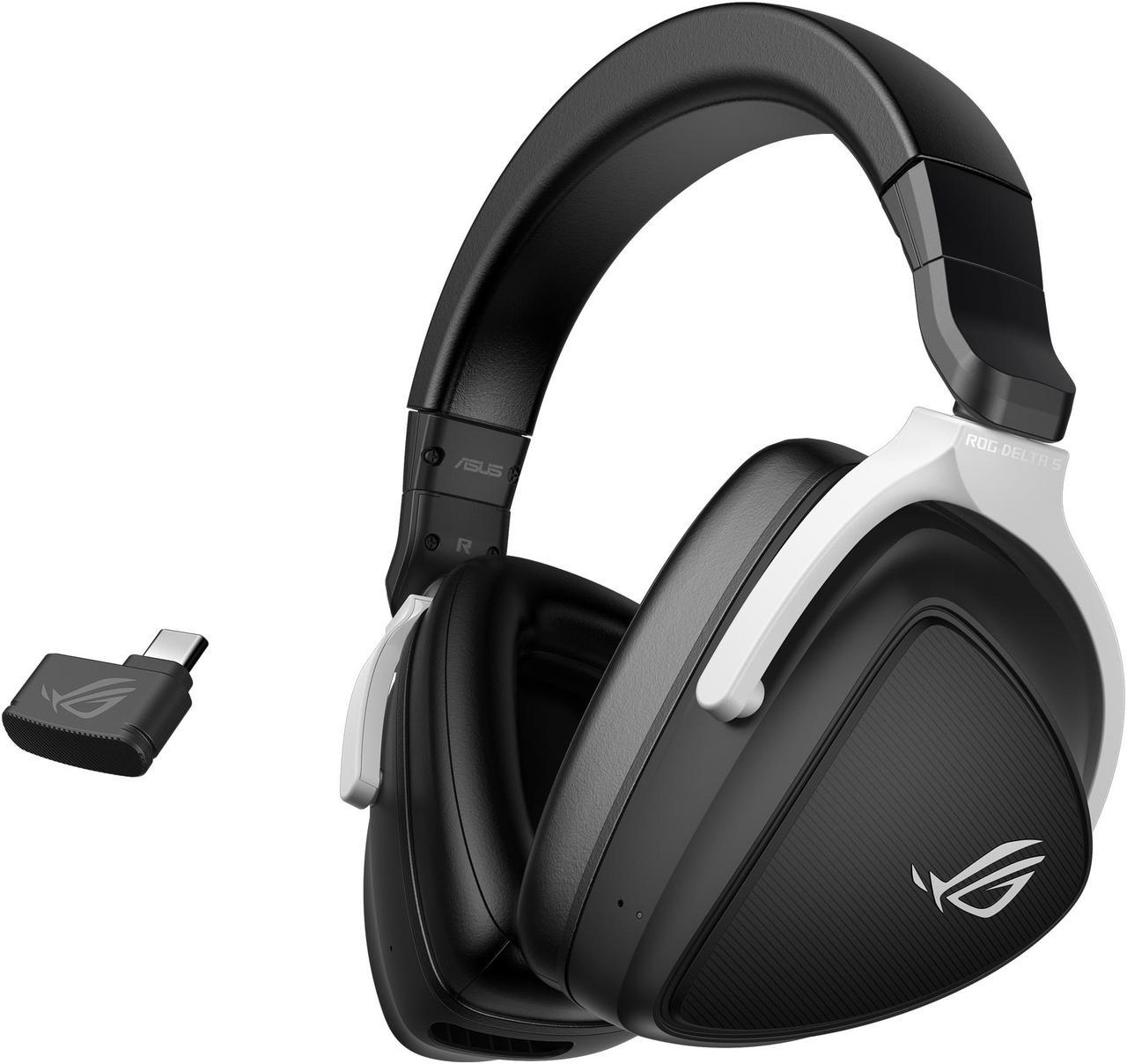 ASUS ROG Delta S Wireless Gaming Headset (AI Beamforming Mic, 7.1 Surround Sound, 50mm Drivers, Lightweight, Low-latency, 2.4GHz, Bluetooth, USB-C, For PC, Mac, PS4, PS5, Switch, Mobile Device) - Black