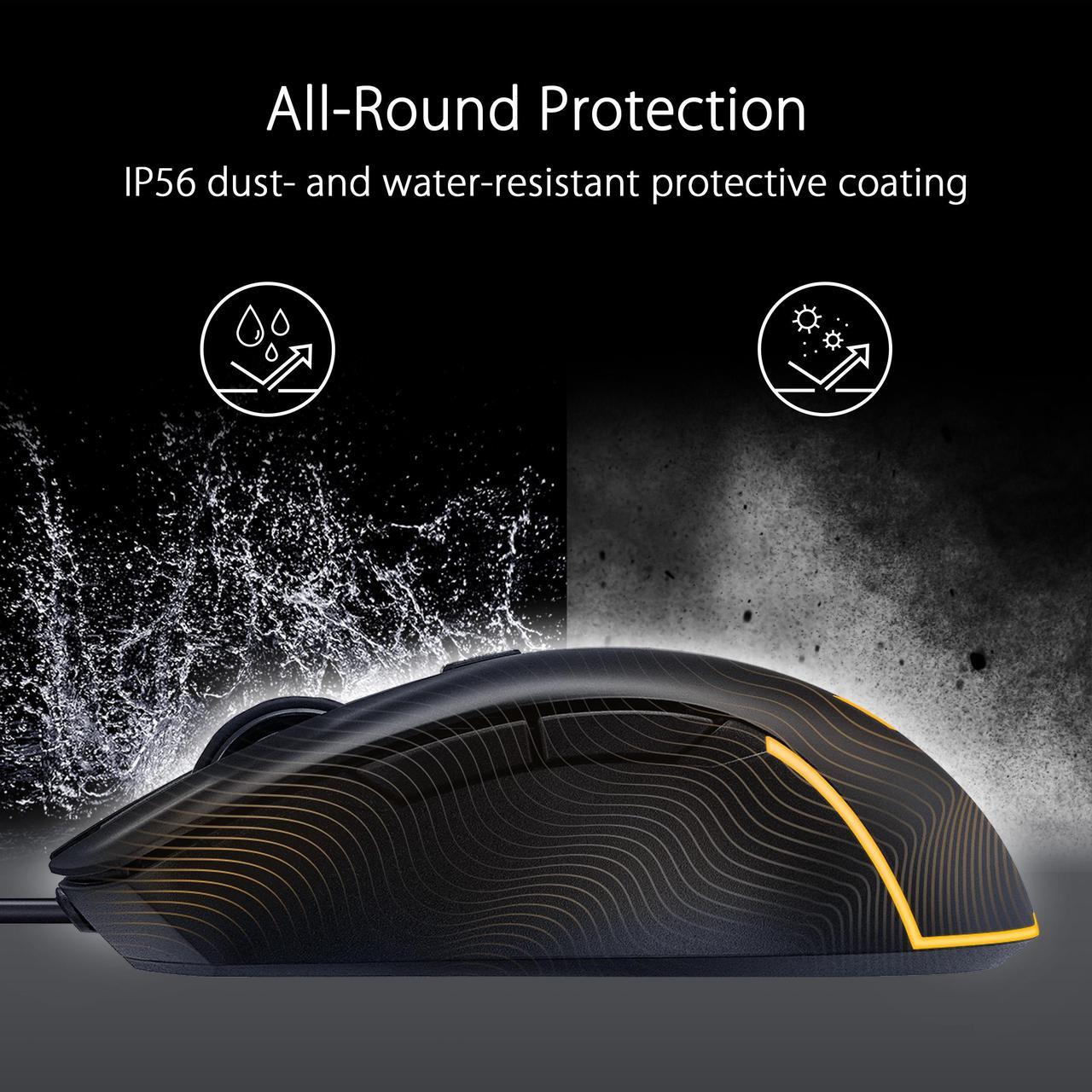 Alt view image 3 of 12 - ASUS TUF Gaming M3 Gen II ultralight 59-gram wired gaming mouse, IP56 dust and water resistance, 8000 dpi sensor, six programmable buttons, Black