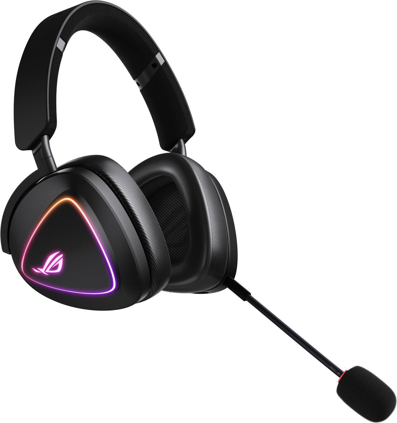 Alt view image 2 of 6 - ASUS ROG Delta II Wireless Gaming Headset (50mm Titanium Drivers, ROG SpeedNova, 10mm Super-Wideband Mic, 110+HR Battery, DualFlow Audio, BT, 2.4 GHz, 3.5 mm, For PC, Switch, PS4, PS5, Xbox) - Black