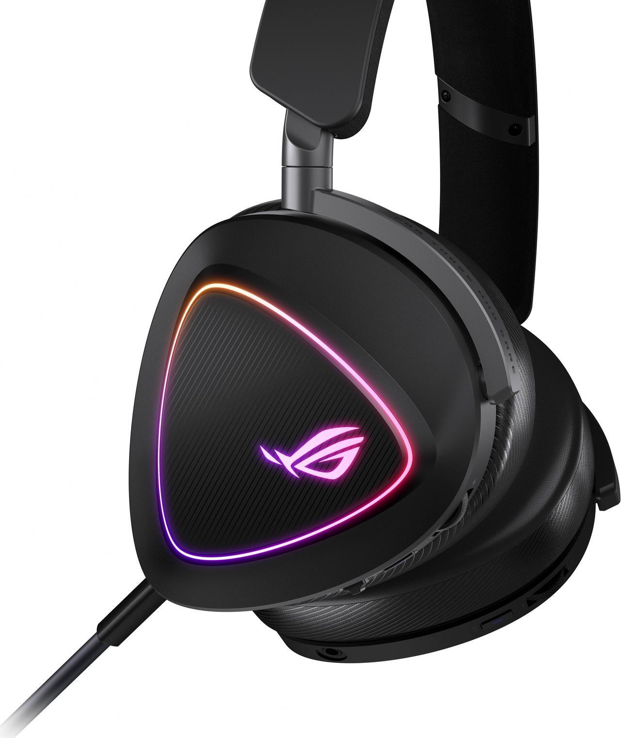 Alt view image 4 of 6 - ASUS ROG Delta II Wireless Gaming Headset (50mm Titanium Drivers, ROG SpeedNova, 10mm Super-Wideband Mic, 110+HR Battery, DualFlow Audio, BT, 2.4 GHz, 3.5 mm, For PC, Switch, PS4, PS5, Xbox) - Black