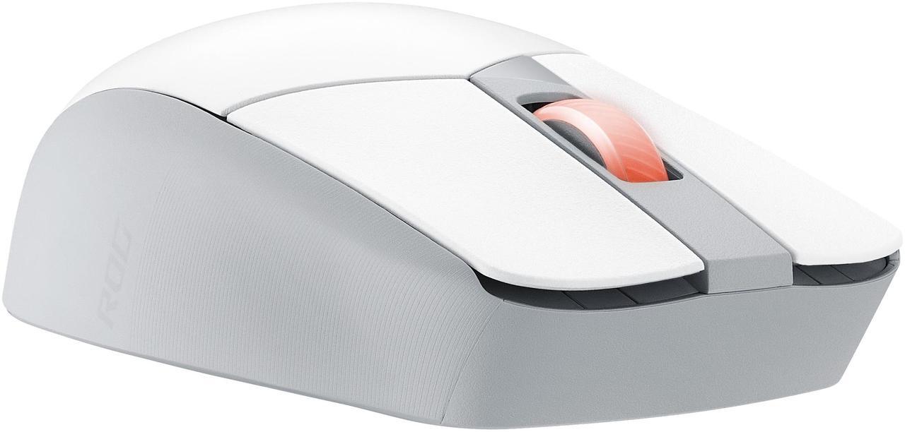 Alt view image 7 of 7 - Asus ROG Strix Impact III Wireless Gaming Mouse - 57g Lightweight, 36K DPI, Bluetooth & 2.4GHz, Up to 618hrs Battery Life, Replaceable Switches - White