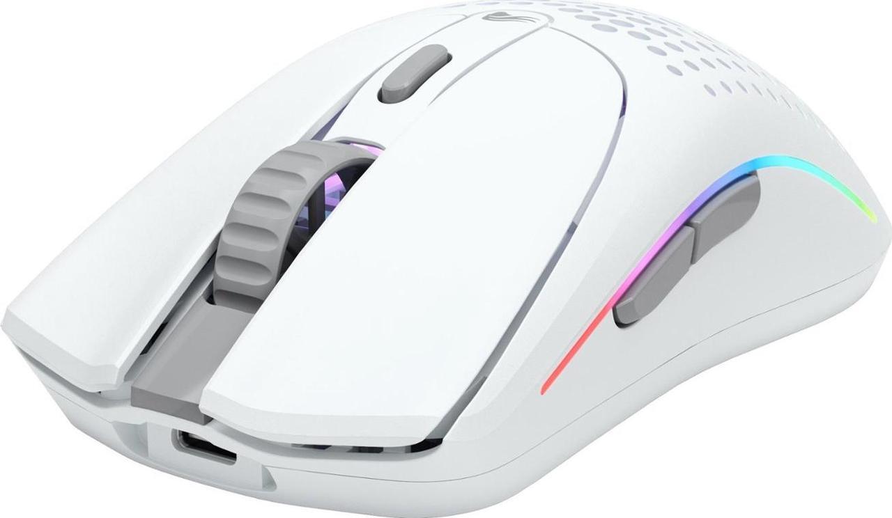 Alt view image 3 of 6 - Glorious Model O2 RGB Wireless Gaming Mouse - Hybrid Wireless Connection - Ambidextrous Ultralight 68g - 26K DPI - Honeycomb - White