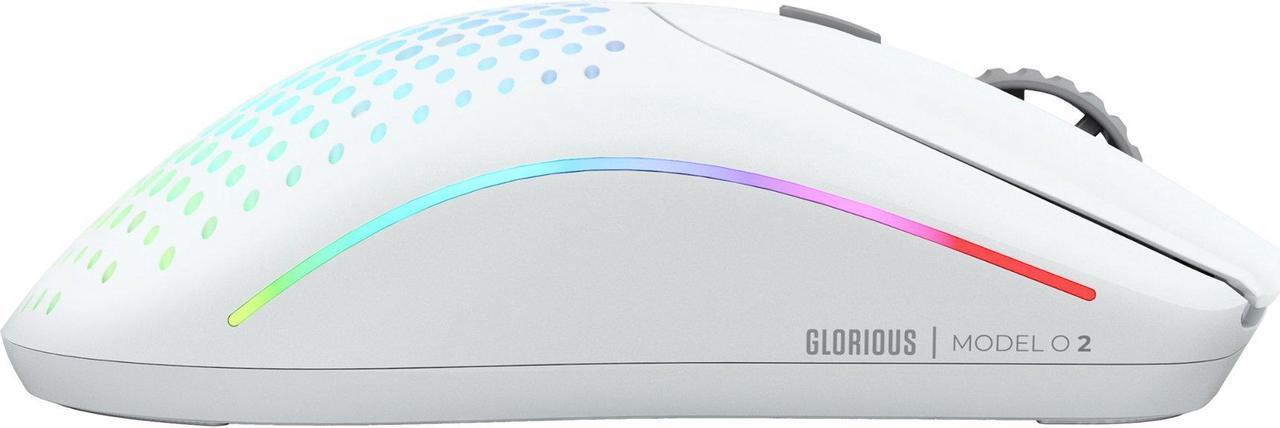 Alt view image 6 of 6 - Glorious Model O2 RGB Wireless Gaming Mouse - Hybrid Wireless Connection - Ambidextrous Ultralight 68g - 26K DPI - Honeycomb - White