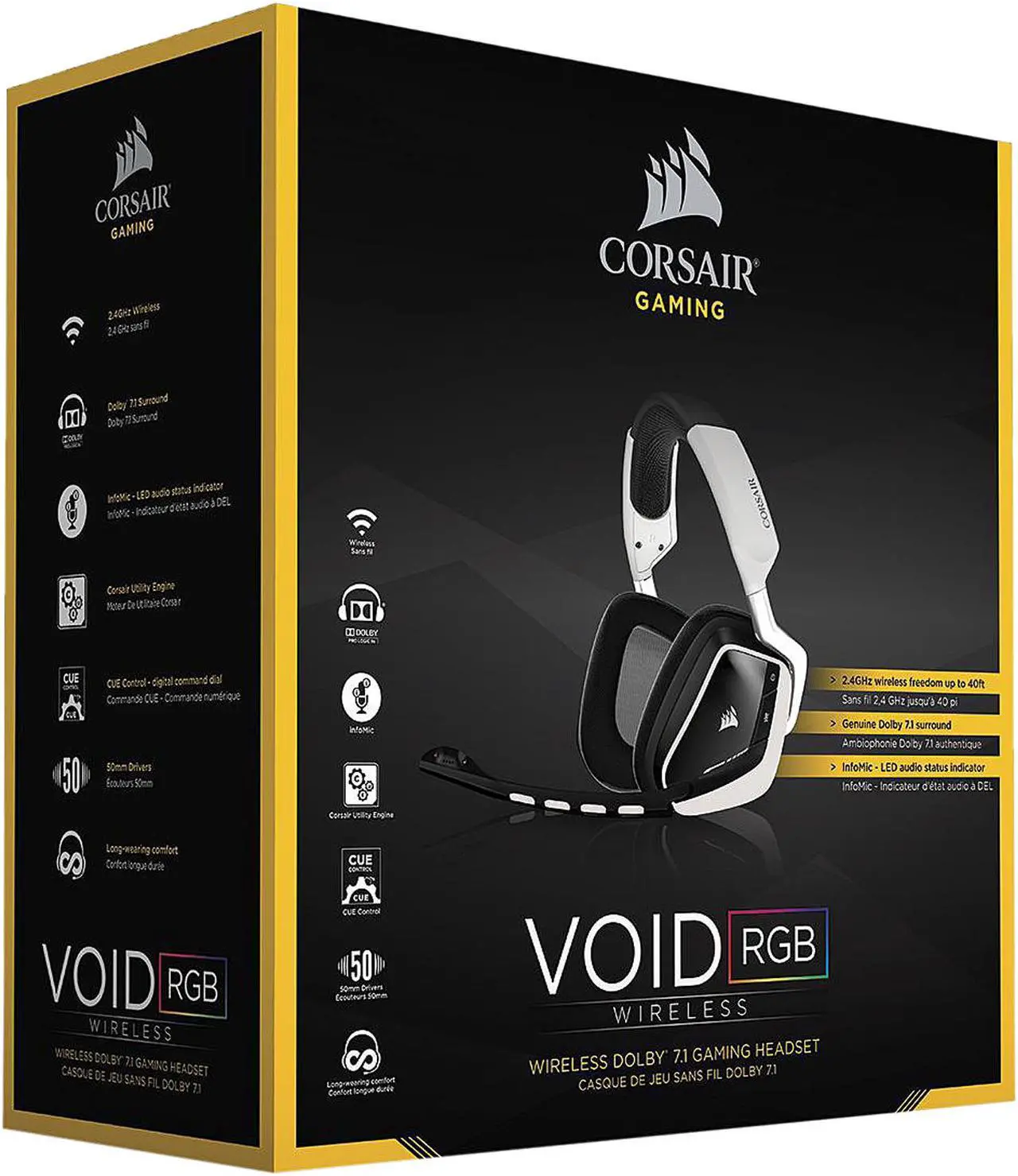 Alt view image 3 of 3 - Corsair Gaming VOID Wireless RGB Gaming Headset - White