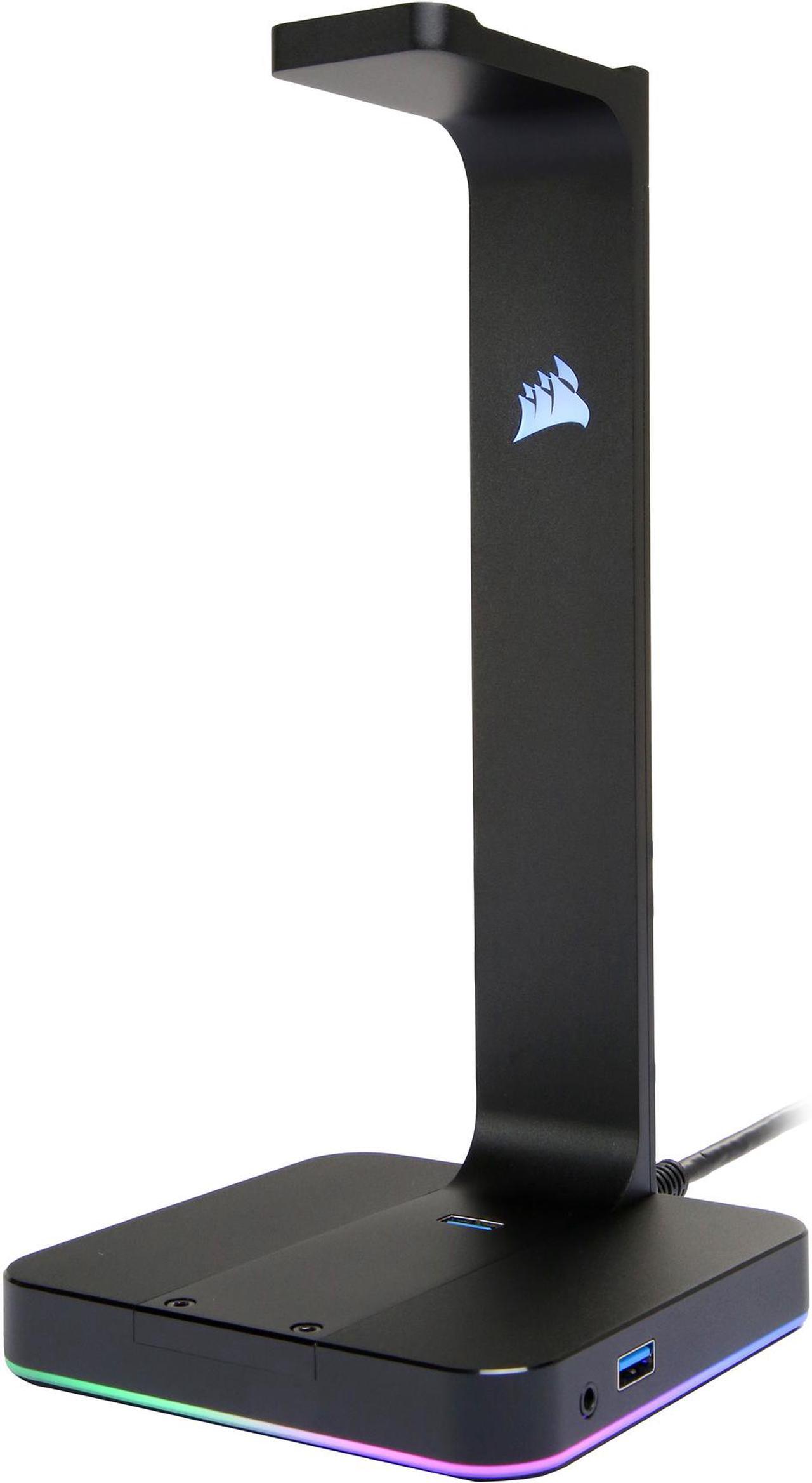 Alt view image 9 of 12 - Corsair ST100 RGB Premium Headset Stand with 7.1 Surround Sound - 3.5mm and 2xUSB 3.0