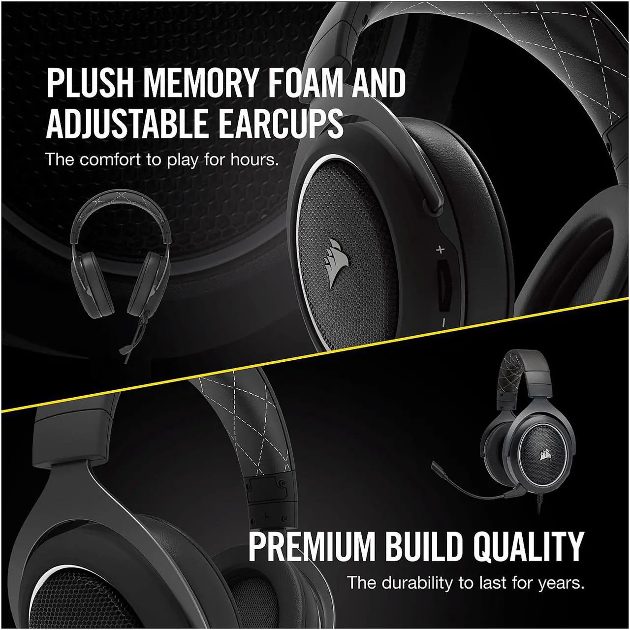 Alt view image 2 of 16 - Corsair HS60 Surround Stereo Gaming Headset with 7.1 Surround Sound - White