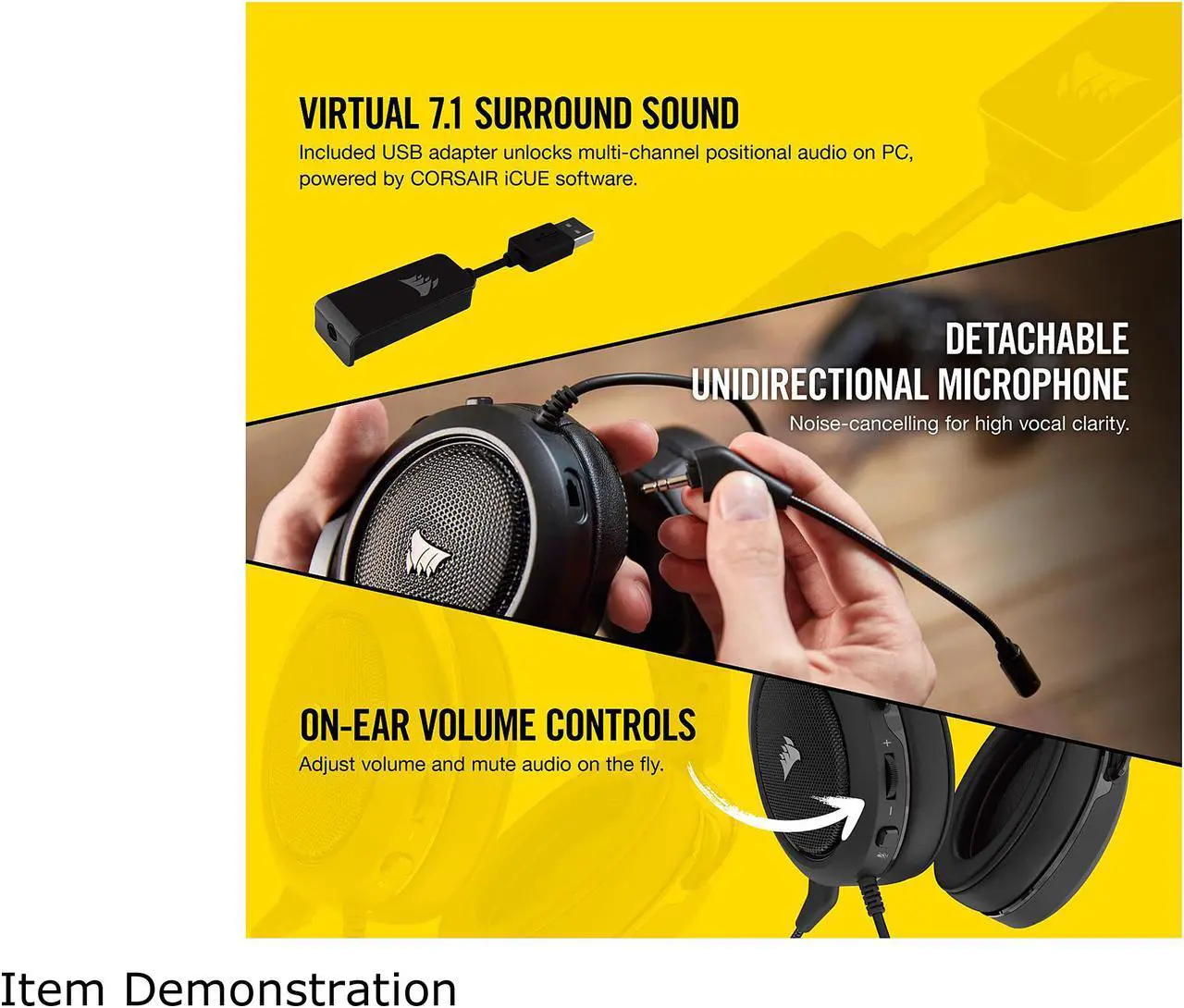 Alt view image 6 of 16 - Corsair HS60 Surround Stereo Gaming Headset with 7.1 Surround Sound - White