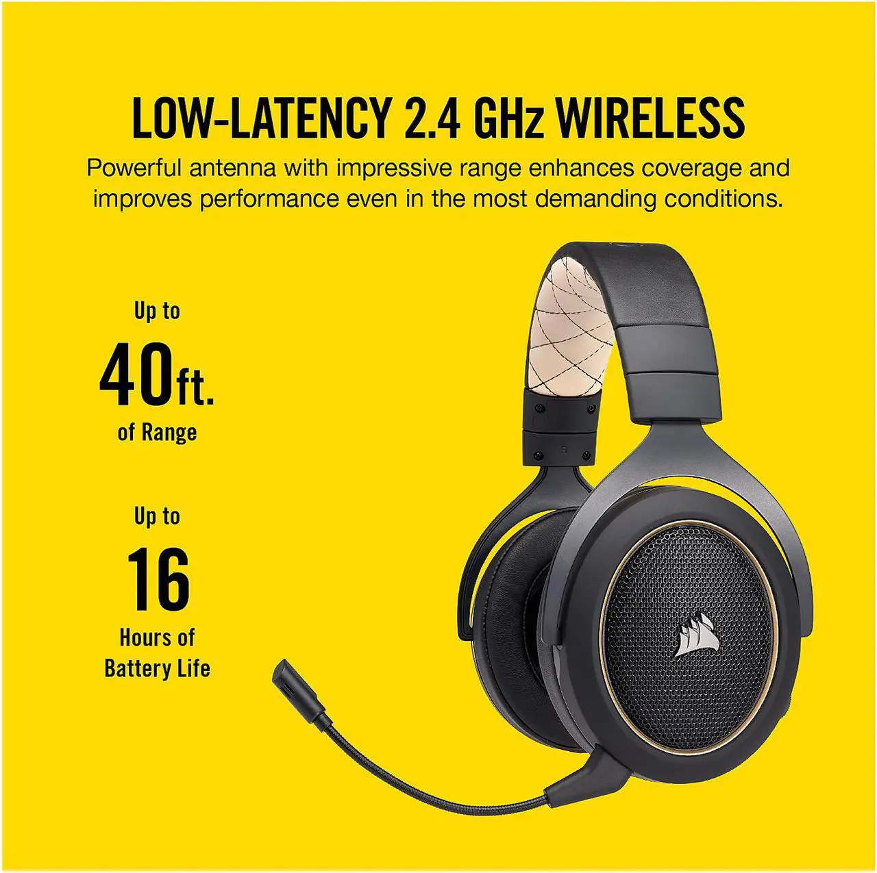 Alt view image 3 of 5 - Corsair HS70 SE Wireless Gaming Headset with 7.1 Surround Sound