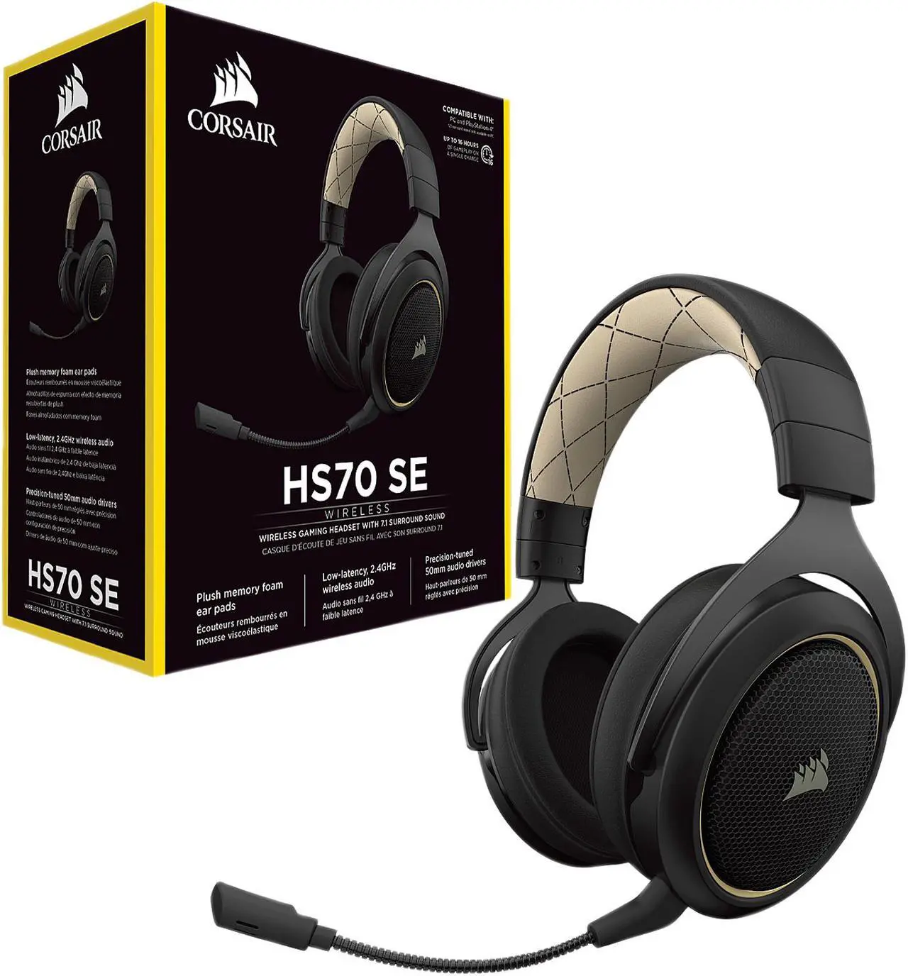 Alt view image 5 of 5 - Corsair HS70 SE Wireless Gaming Headset with 7.1 Surround Sound