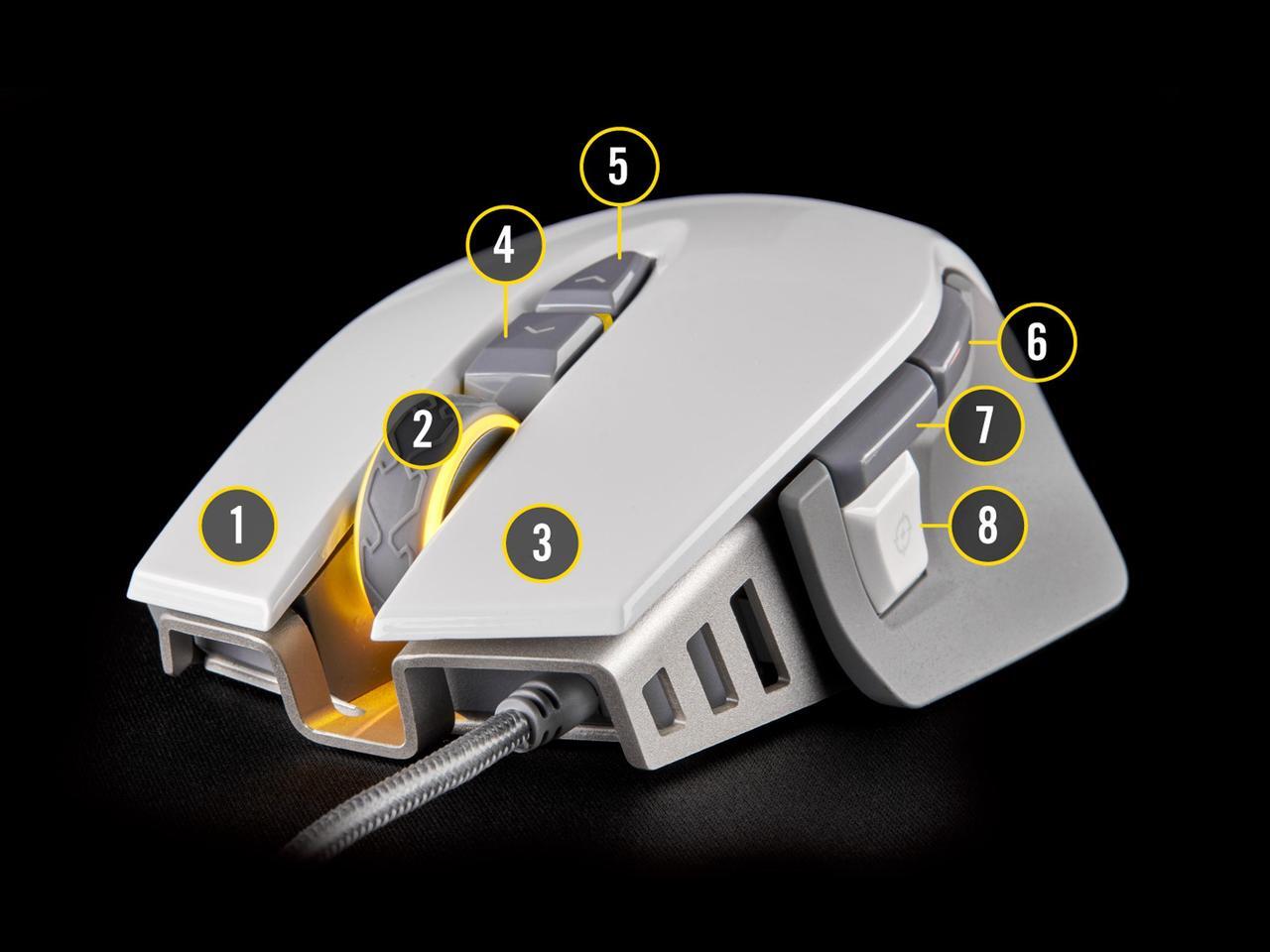 Alt view image 3 of 8 - Corsair M65 RGB Elite - FPS Gaming Mouse - 18,000 DPI Optical Sensor - Adjustable DPI Sniper Button - Tunable Weights - White
