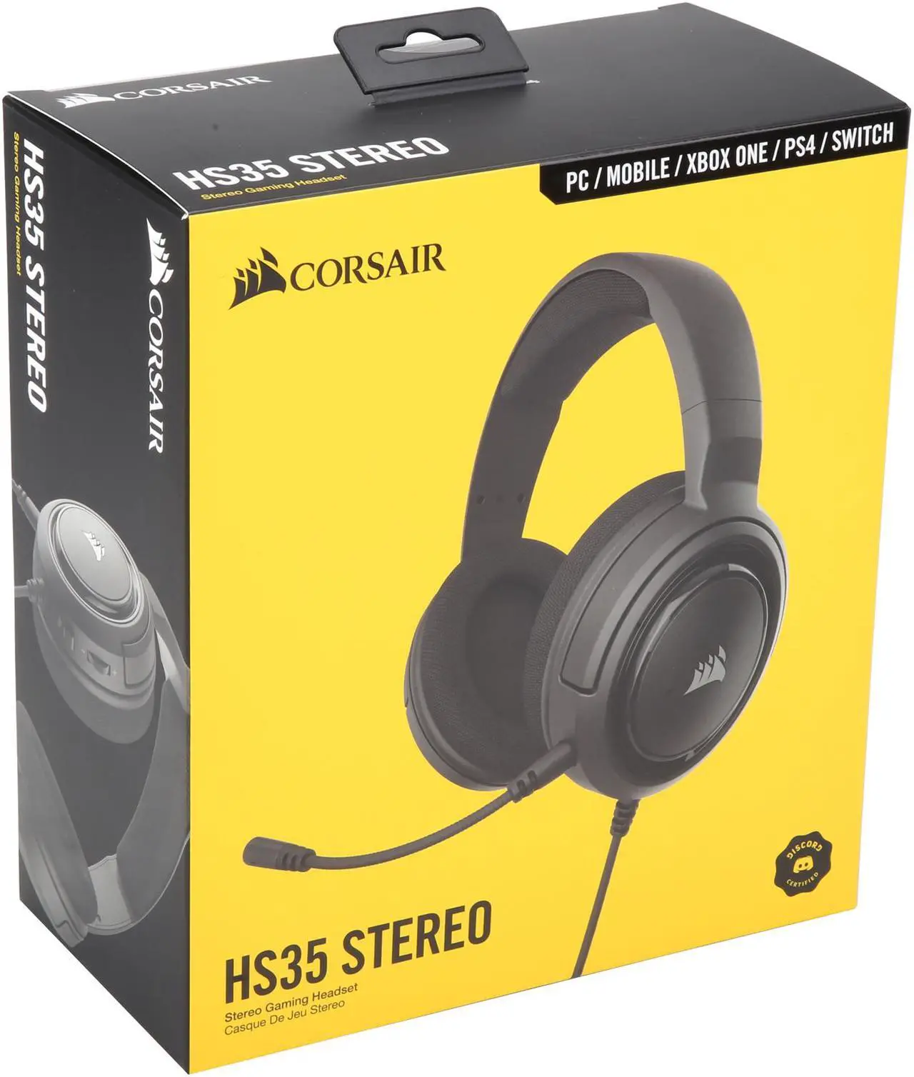 Alt view image 7 of 7 - Corsair HS35 - Stereo Gaming Headset - Memory Foam Earcups - Works with PC, Mac, Xbox Series X, Xbox Series S, Xbox One, PS5, PS4, Nintendo Switch, iOS and Android - Carbon (CA-9011195-NA)