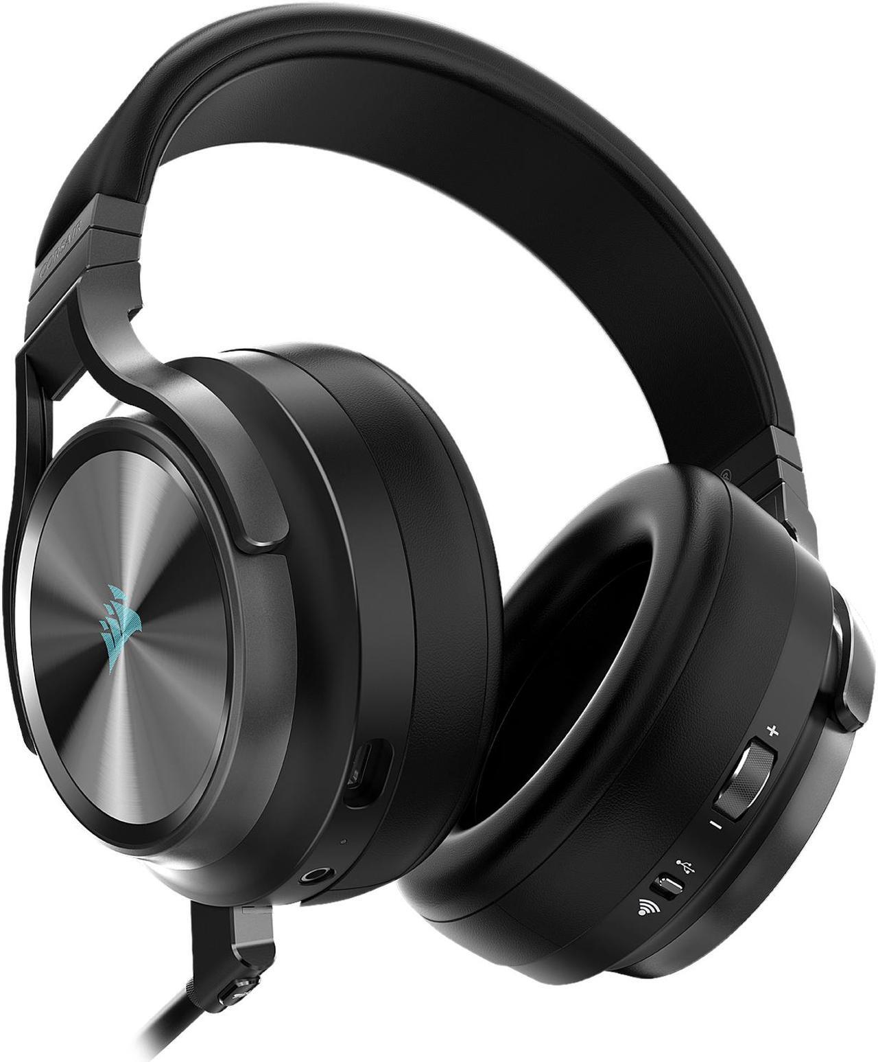 Alt view image 6 of 15 - Corsair Virtuoso RGB Wireless SE Gaming Headset - High-Fidelity 7.1 Surround Sound with Broadcast Quality Microphone - Memory Foam Earcups - 20 Hour Battery Life Works w/ PC, MacOS, PS5 - Gunmetal