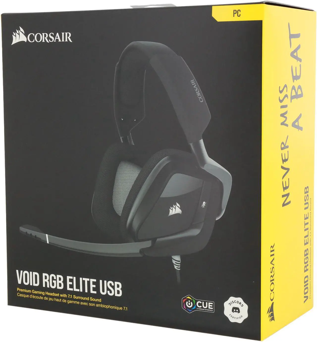 Alt view image 7 of 11 - Corsair Void RGB Elite USB Premium Gaming Headset with 7.1 Surround Sound, Carbon