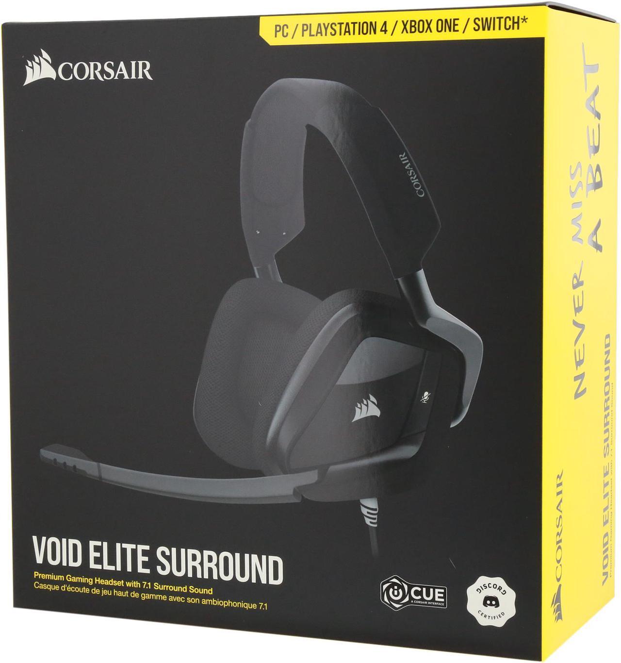 Alt view image 6 of 6 - Corsair VOID Elite Surround Premium Gaming Headset with 7.1 Surround Sound - Discord Certified - Works with PC, Xbox Series X, Xbox Series S, PS5, PS4, Nintendo Switch - Carbon