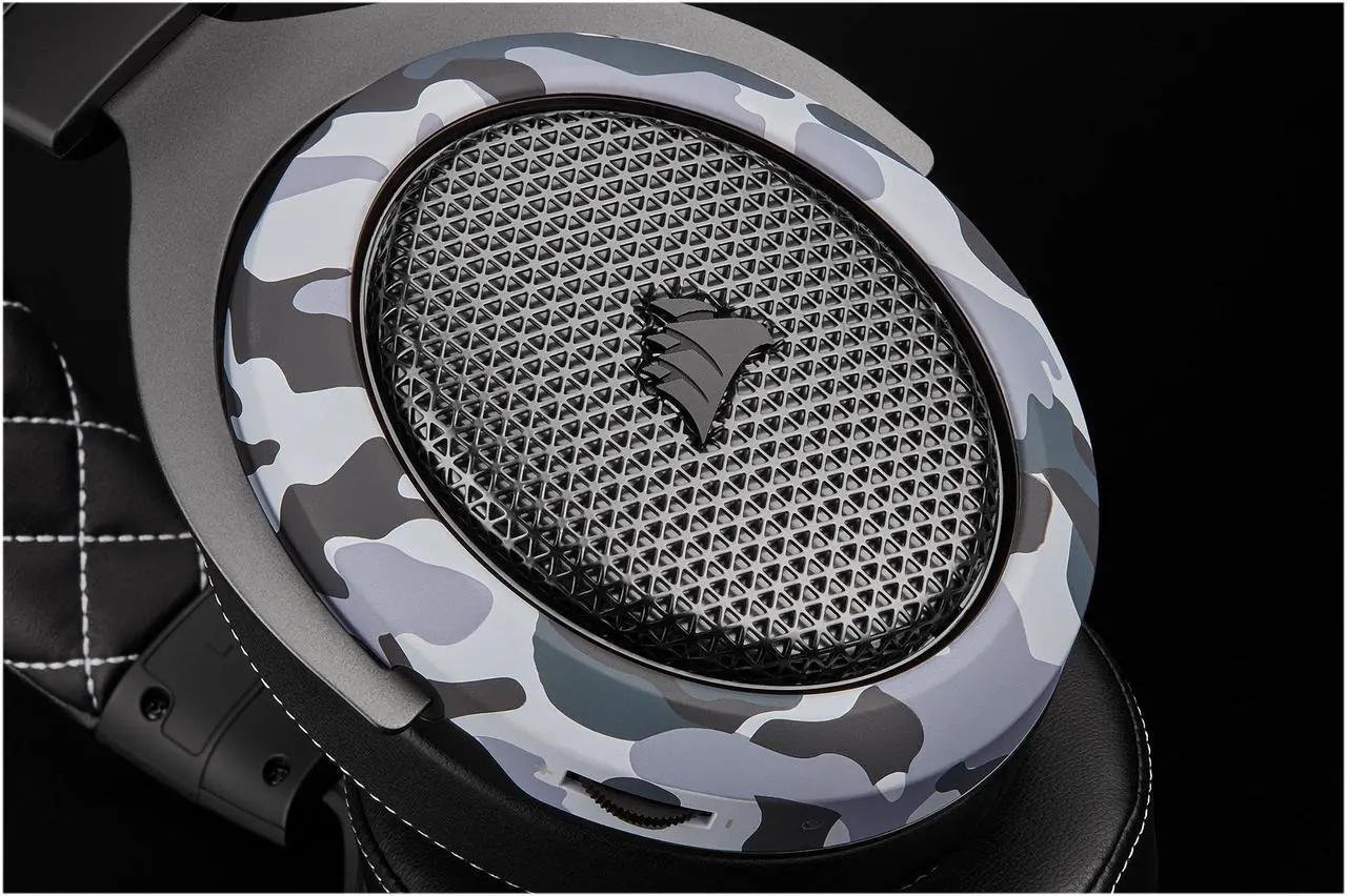 Alt view image 7 of 19 - Corsair HS60 Haptic Stereo Gaming Headset with Haptic Bass, Memory Foam Earcups, Removable Microphone, Windows Sonic Compatible, Discord-Certified for PC - Arctic Camo