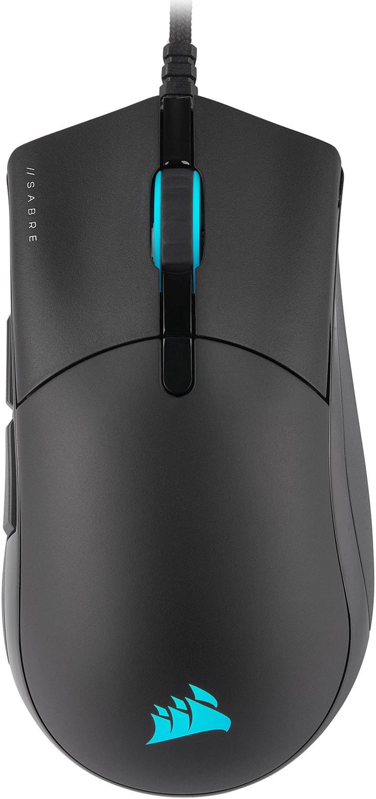 CORSAIR SABRE RGB PRO CHAMPION SERIES FPS/MOBA Gaming Mouse - Ergonomic Shape for Esports and Competitive Play - Ultra-Lightweight 74g - Flexible Paracord Cable