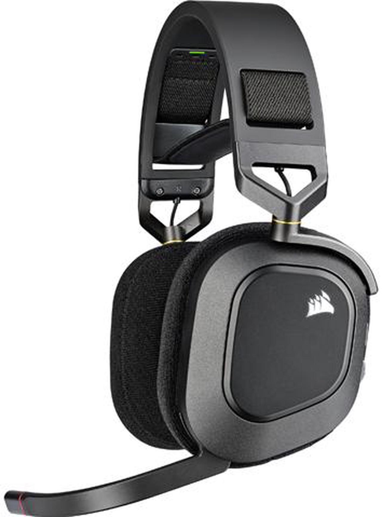 Corsair HS80 RGB WIRELESS Premium Gaming Headset with Dolby Atmos Audio (Low-Latency, Omni-Directional Microphone, 60ft Range, Up to 20 Hours Battery Life, PS5/PS4 Wireless Compatibility) Black