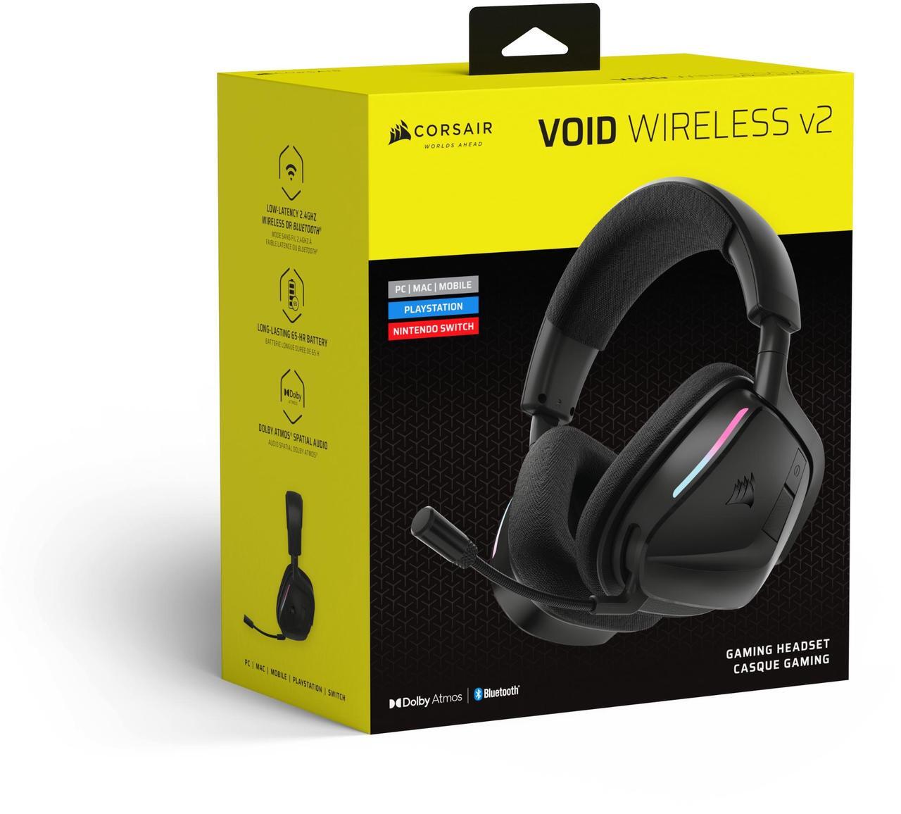 Alt view image 12 of 12 - CORSAIR VOID WIRELESS v2 Gaming Headset, Carbon