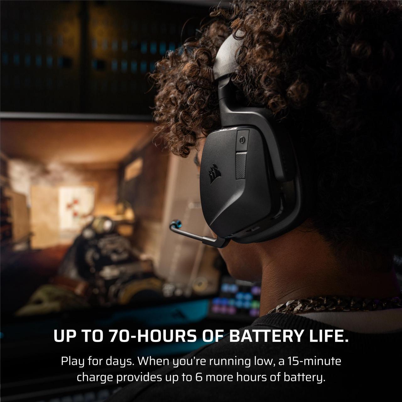 Alt view image 8 of 12 - CORSAIR VOID WIRELESS v2 Gaming Headset, Carbon