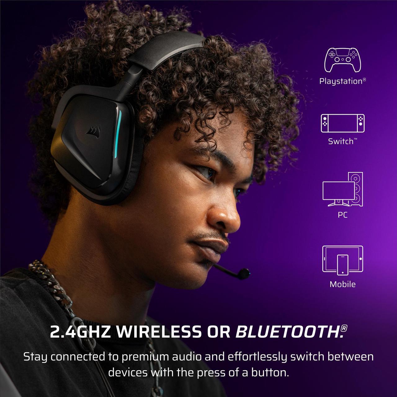 Alt view image 11 of 12 - CORSAIR VOID WIRELESS v2 Gaming Headset, Carbon
