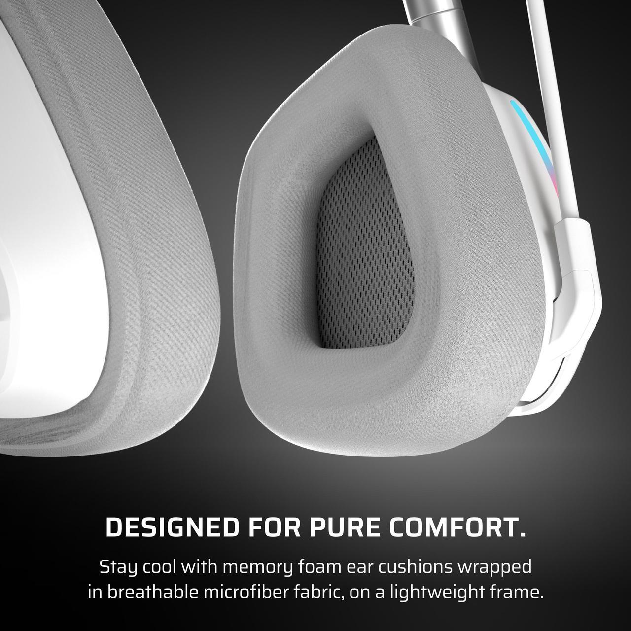 Alt view image 7 of 13 - Corsair VOID WIRELESS v2 Gaming Headset Works with PC, PS5 and Nintendo Switch- White (CA-9011380-WW)