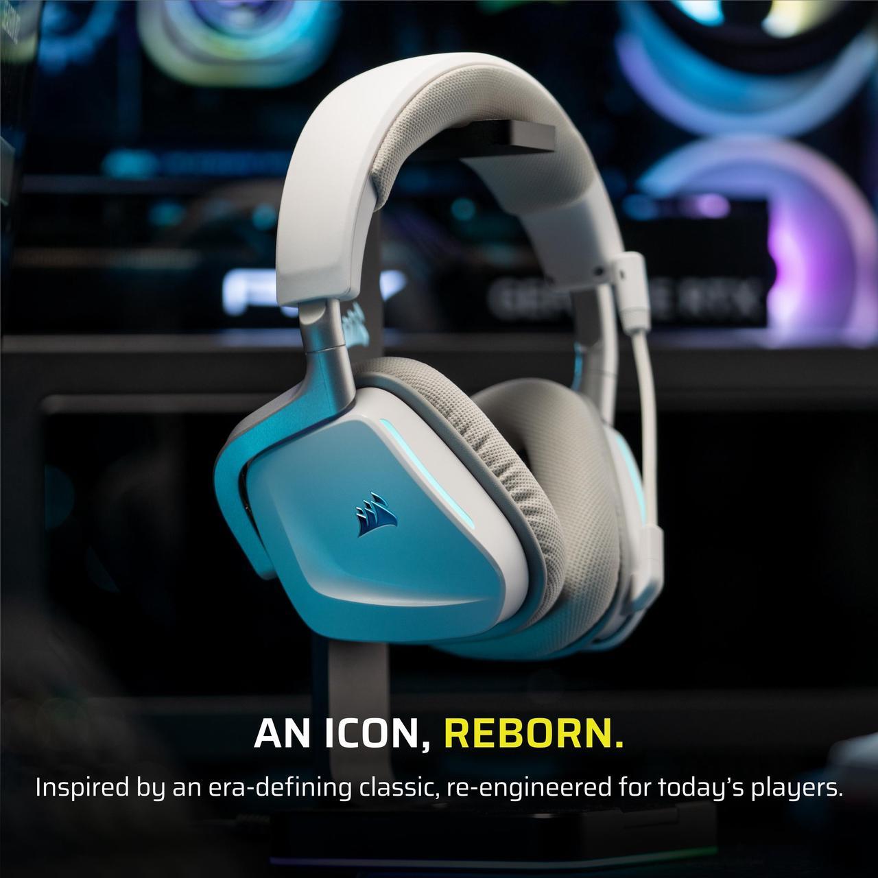 Alt view image 8 of 13 - Corsair VOID WIRELESS v2 Gaming Headset Works with PC, PS5 and Nintendo Switch- White (CA-9011380-WW)