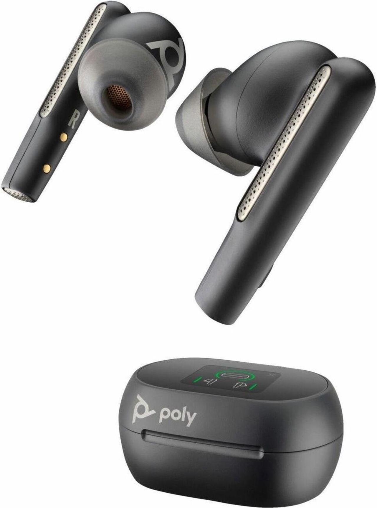 Poly Voyager Free 60+ UC Carbon Black Earbuds + BT700 USB-C Adapter + Touchscreen Charge Case