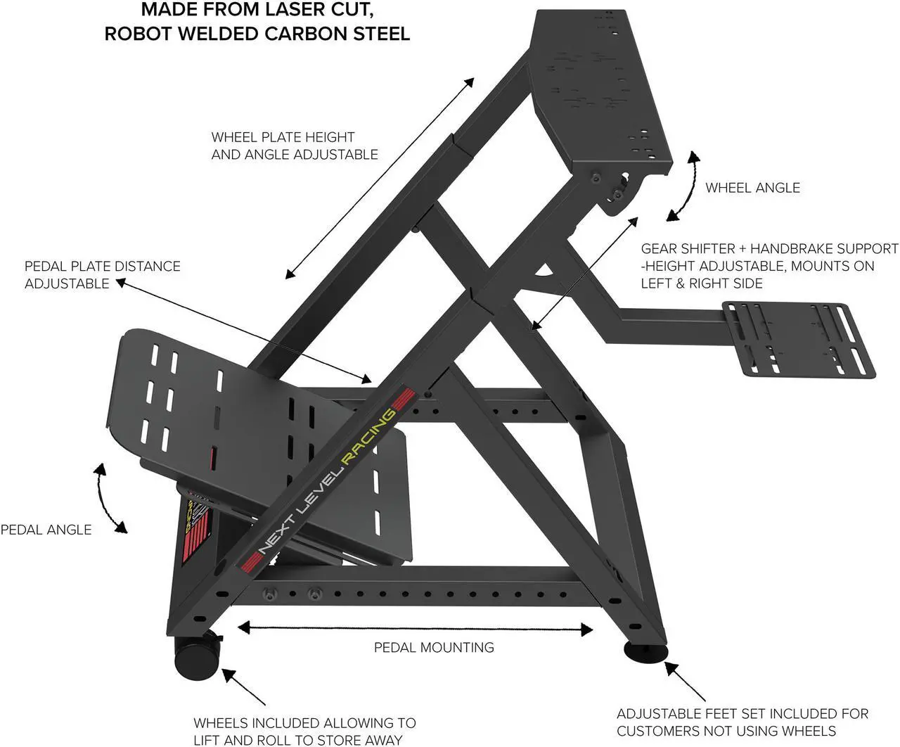 Alt view image 4 of 10 - Next Level Racing Wheel Stand DD for Direct Drive Wheels