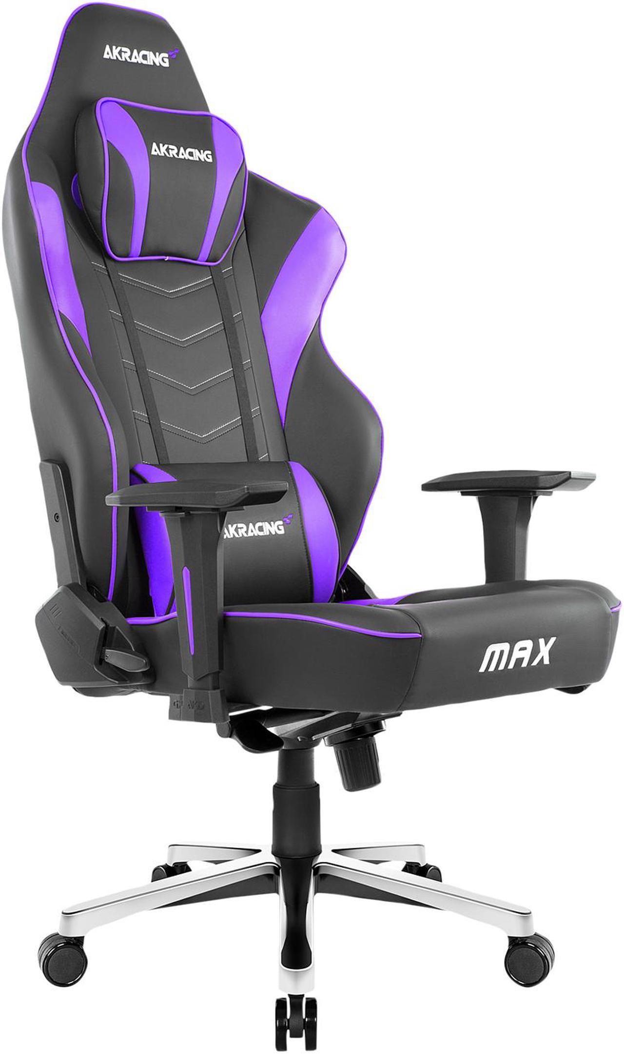 Alt view image 3 of 8 - AKRacing Master Series MAX PU Leather Gaming Chair, 4D Adjustable Armrests, 180 Degrees Recline - Black/Indigo (AK-MAX-BK/IN)