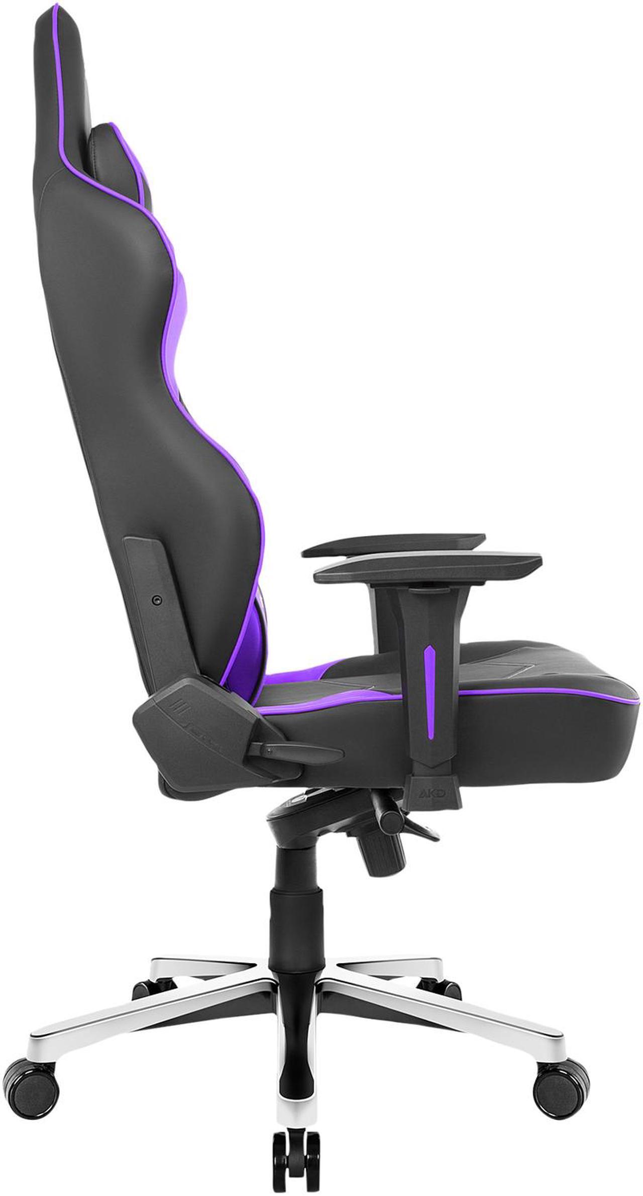 Alt view image 4 of 8 - AKRacing Master Series MAX PU Leather Gaming Chair, 4D Adjustable Armrests, 180 Degrees Recline - Black/Indigo (AK-MAX-BK/IN)