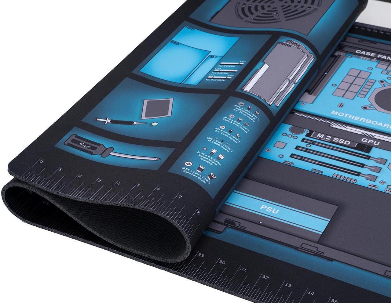 Alt view image 7 of 11 - Newegg PC Builder Mat, XXL 24" x 48" Work and Assembly Surface Mouse Pad for PC Building (NEMAT001)