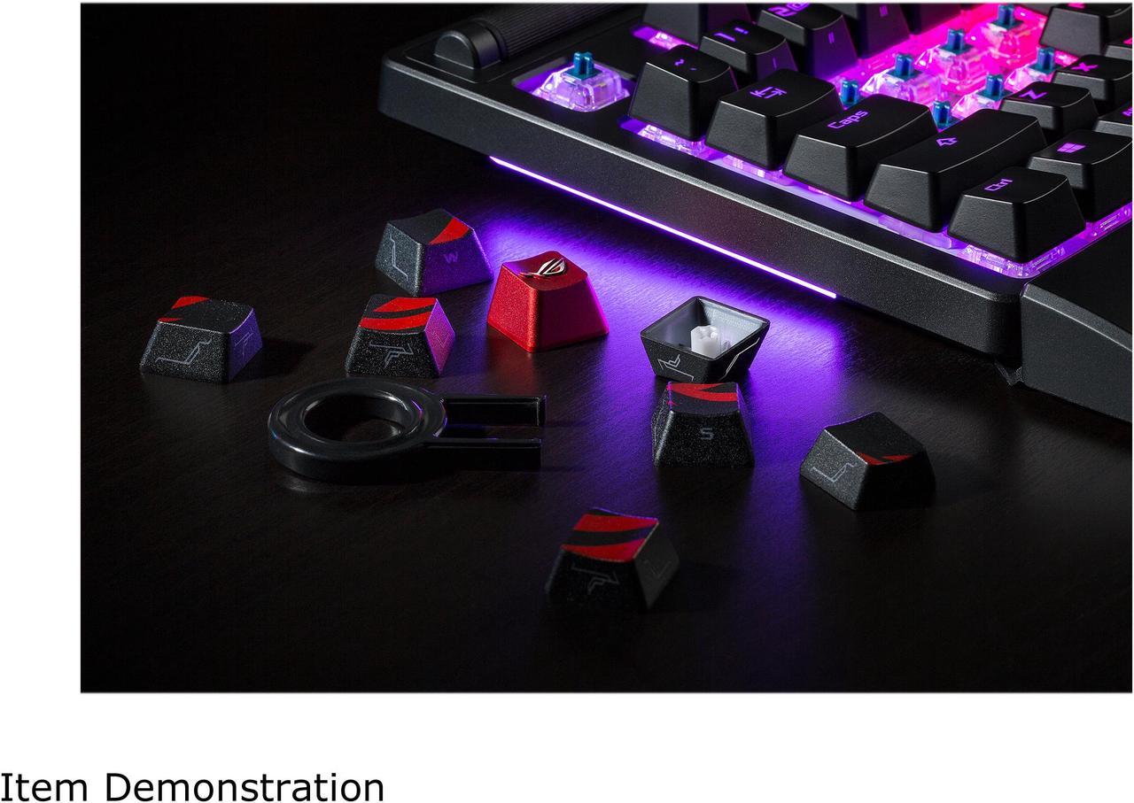 Alt view image 5 of 7 - ASUS ROG Gaming Keycap Set - Textured Side-Lit Design for FPS & MOBA Gaming | Accurate Keypress with Strong Grip | Compatible with Cherry MX Switches | Includes Keycap-Puller Tool for Easy Installatio